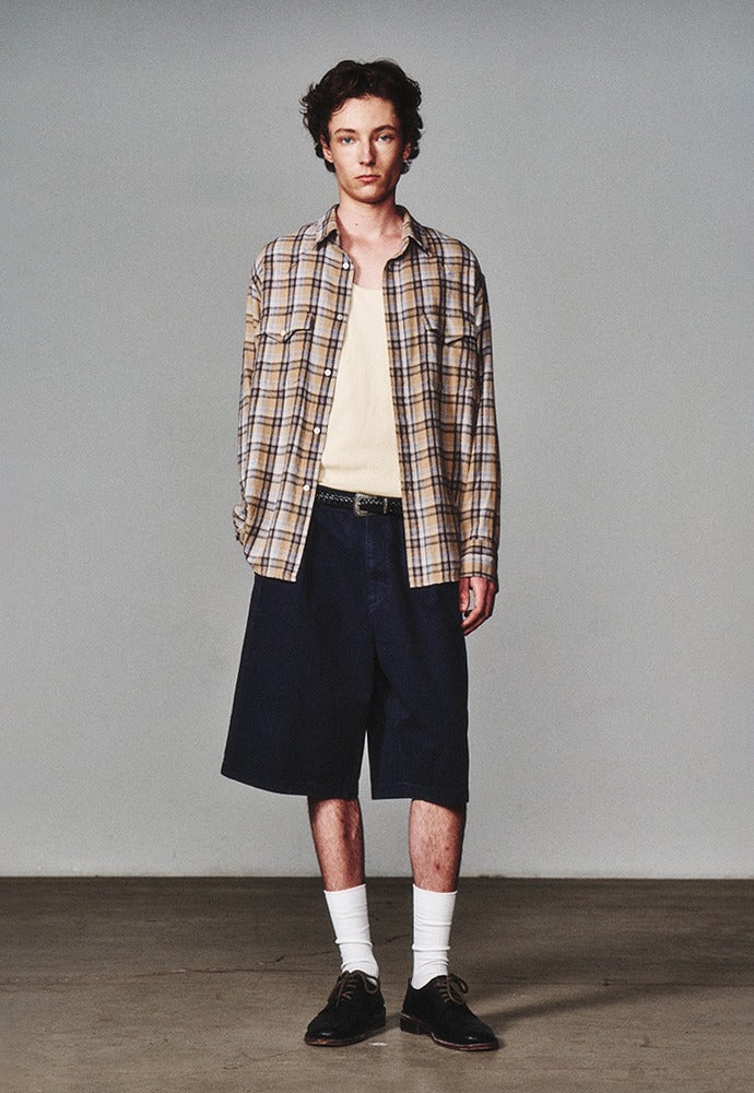 Art if acts - Washed Bermuda Shorts (Vintage Navy) product image 1 | TRAB K-Fashion Australia