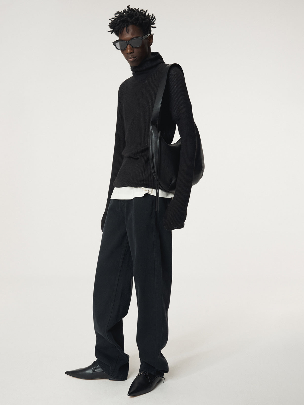 Recto - Slim Fit Balaclava Knit Top (Black) product image 5 | TRAB K-Fashion Australia