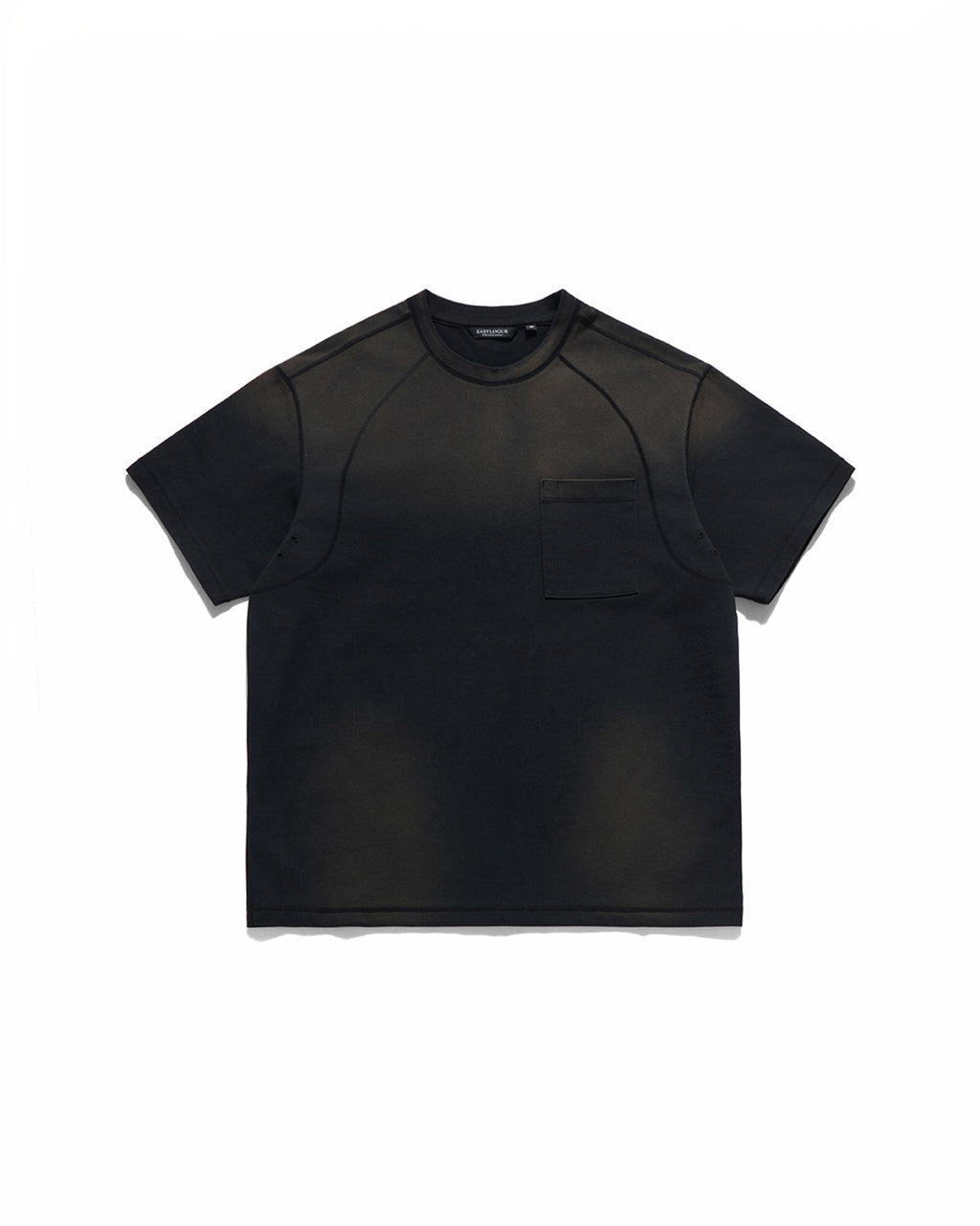 Eastlogue - Cover Stitch Half T-shirts (Black) product image 1 | TRAB K-Fashion Australia