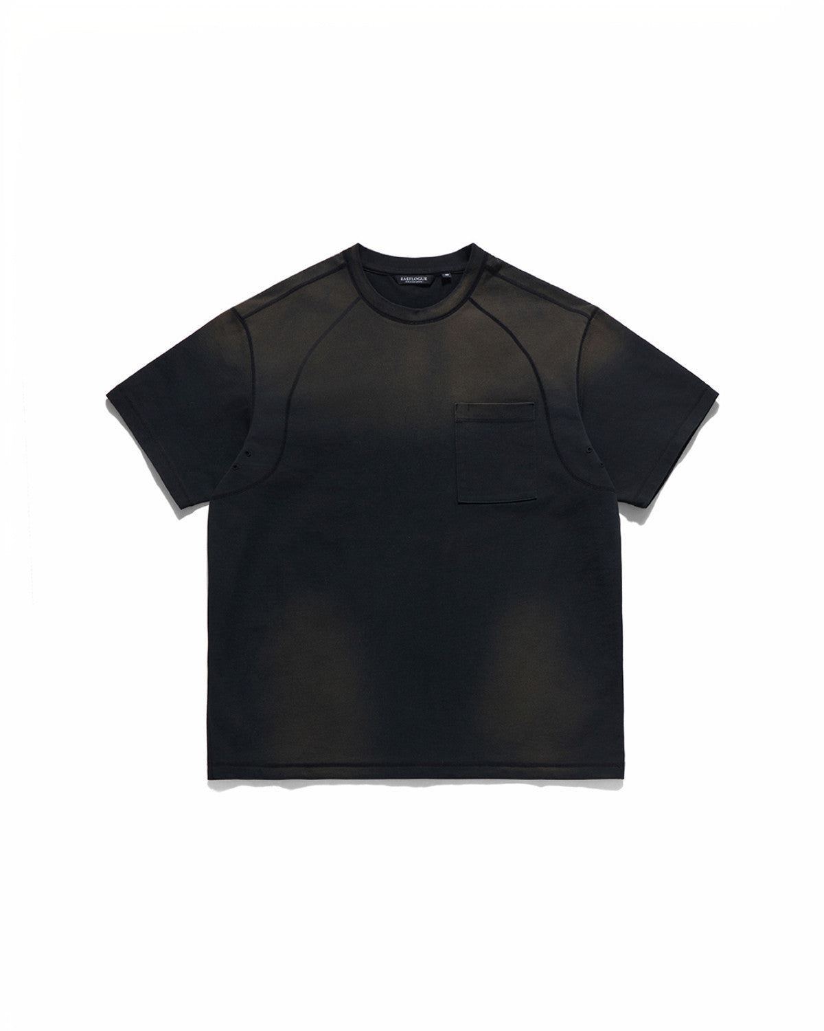 Eastlogue - Cover Stitch Half T-shirts (Black) product image 1 | TRAB K-Fashion Australia