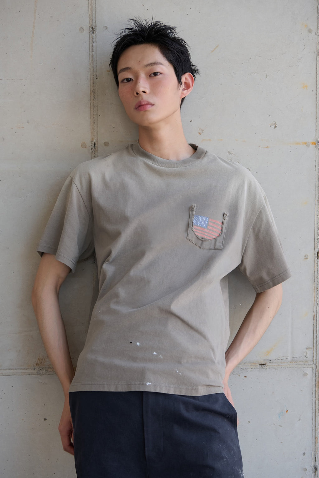 STU - Usa Flag T-shirt (Beige) product image 6 | TRAB K-Fashion Australia