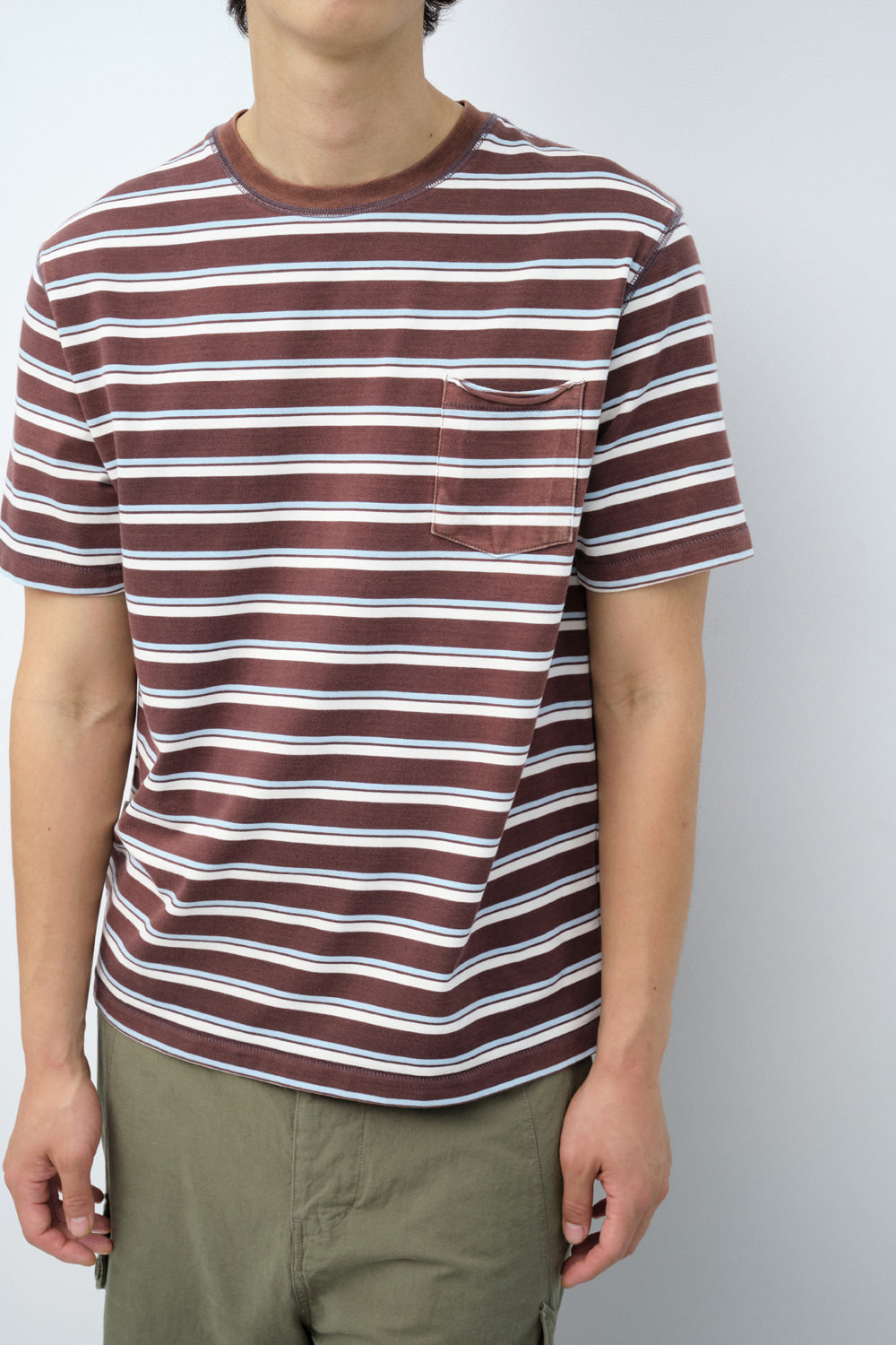 Hatchingroom - Bleached Stripe Tee (Brown) product image 7 | TRAB K-Fashion Australia