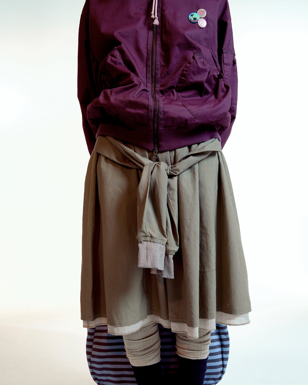 Coyseio - Strap Shirring Skirt (Ash Brown) product image 5 | TRAB K-Fashion Australia