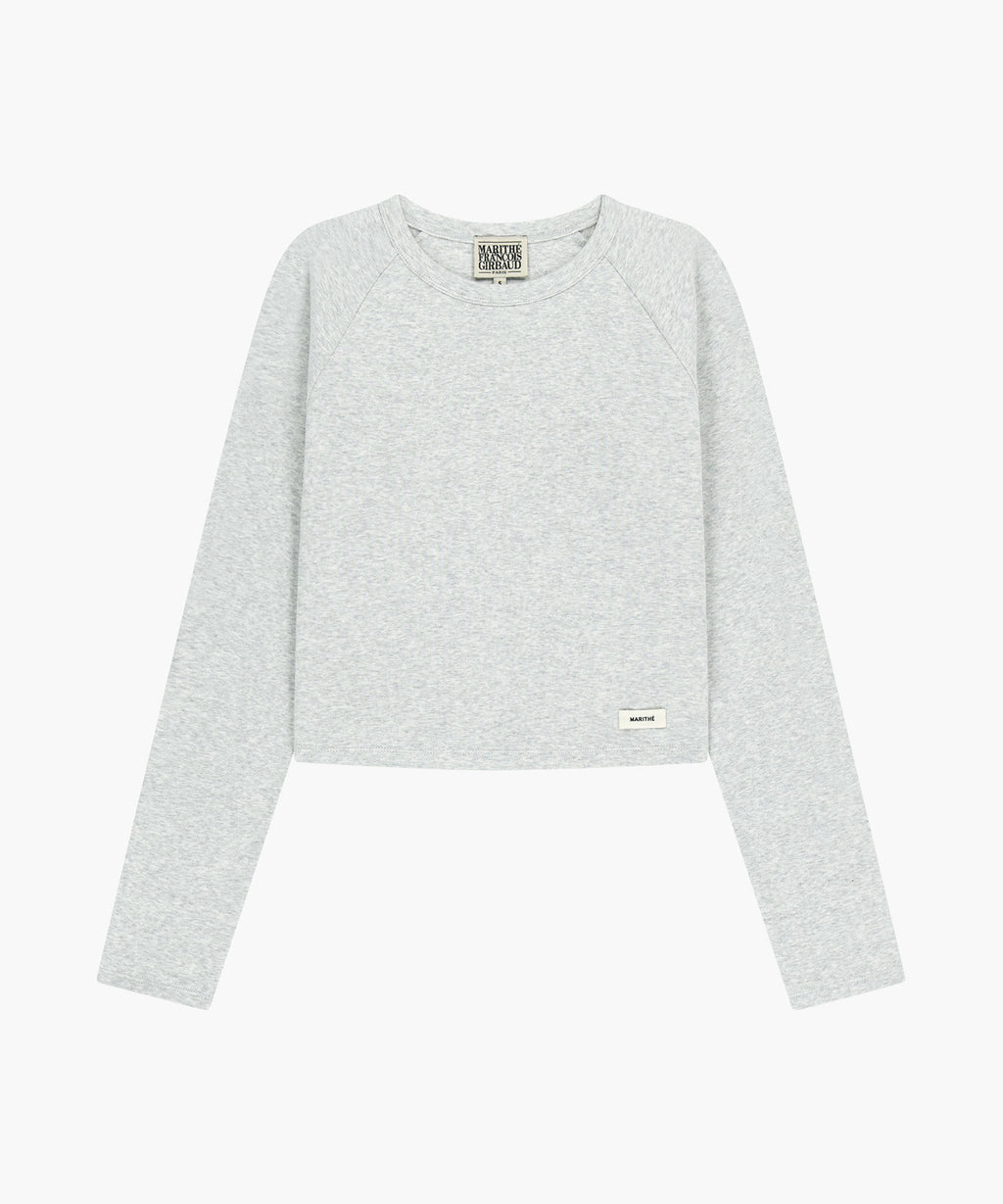 Marithe & Francois Girbaud - Basic Crop Long Sleeve (Light Heather Gray) product image 6 | TRAB K-Fashion Australia