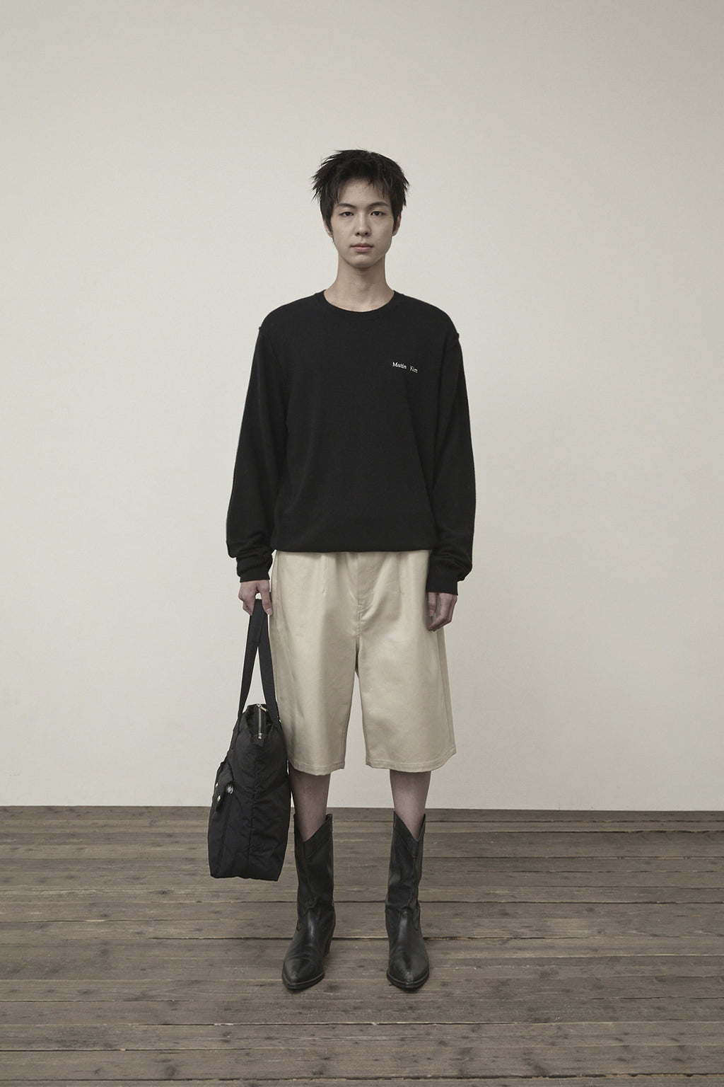 Matin Kim - Cashmere Blended Round Knit Pullover (Black) product image 5 | TRAB K-Fashion Australia