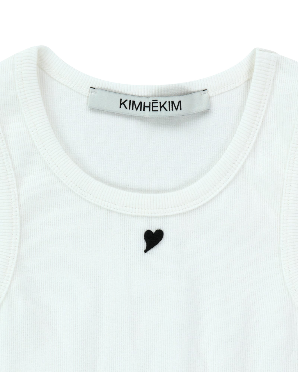 Kimhe Kim - Mini Heart Embroidered Sleeveless Jersey Top (White) product image 3 | TRAB K-Fashion Australia