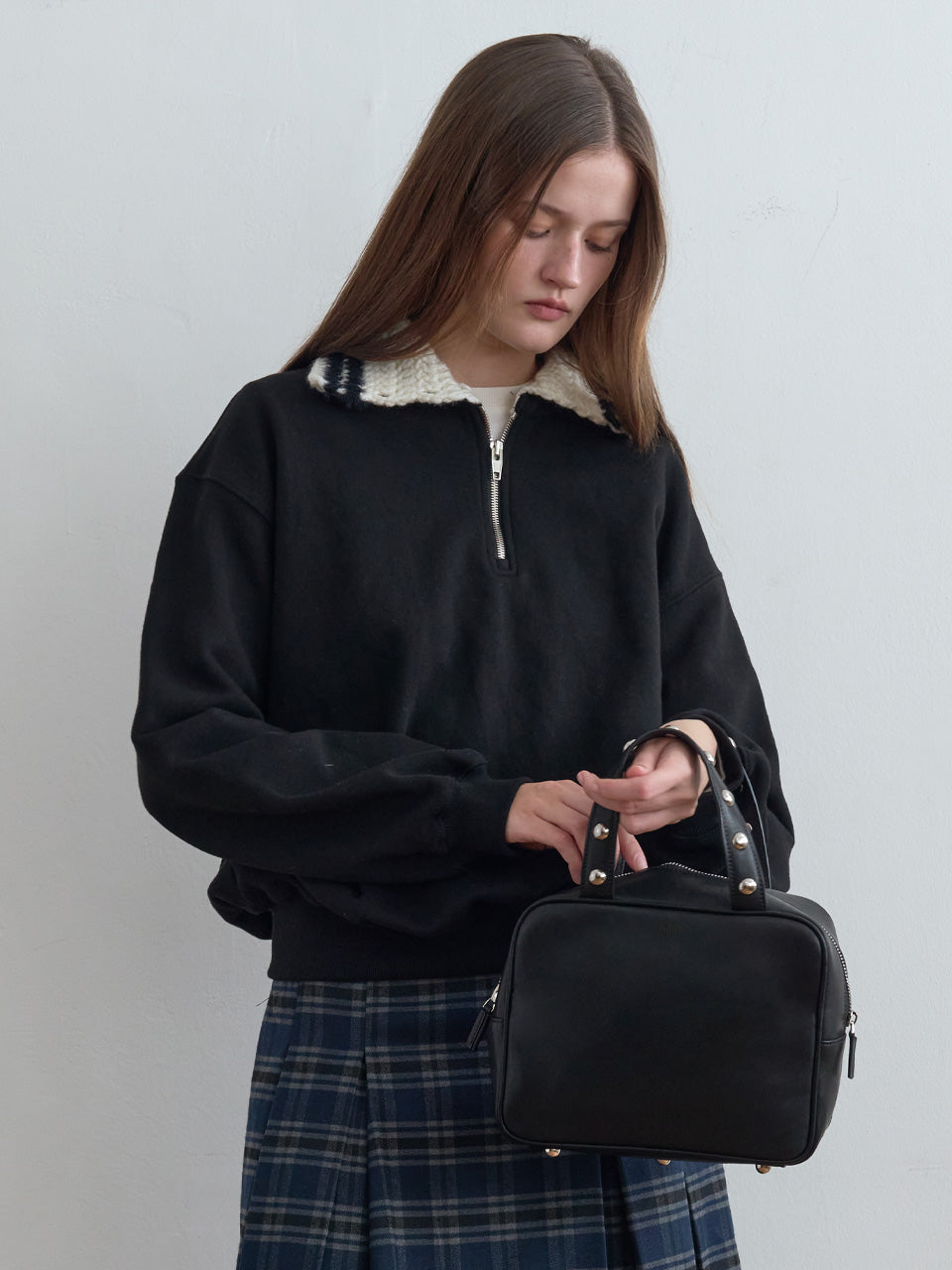 Kijun - Frame Stud Bag (Black) product image 1 | TRAB K-Fashion Australia