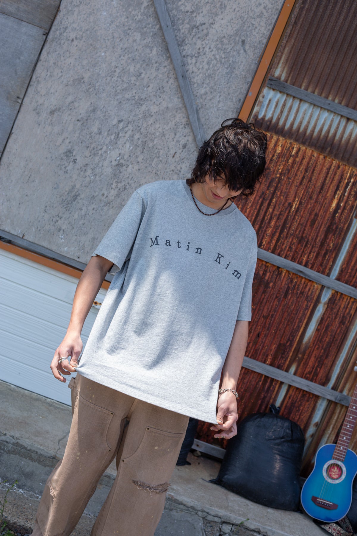 Matin Kim - Minimal Arch Logo Top (Grey) product image 10 | TRAB K-Fashion Australia