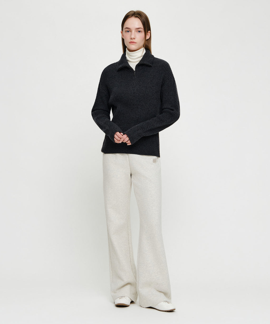 Marithe & Francois Girbaud - Cable Point Half Zip-up Knit (Charcoal) product image 5 | TRAB K-Fashion Australia