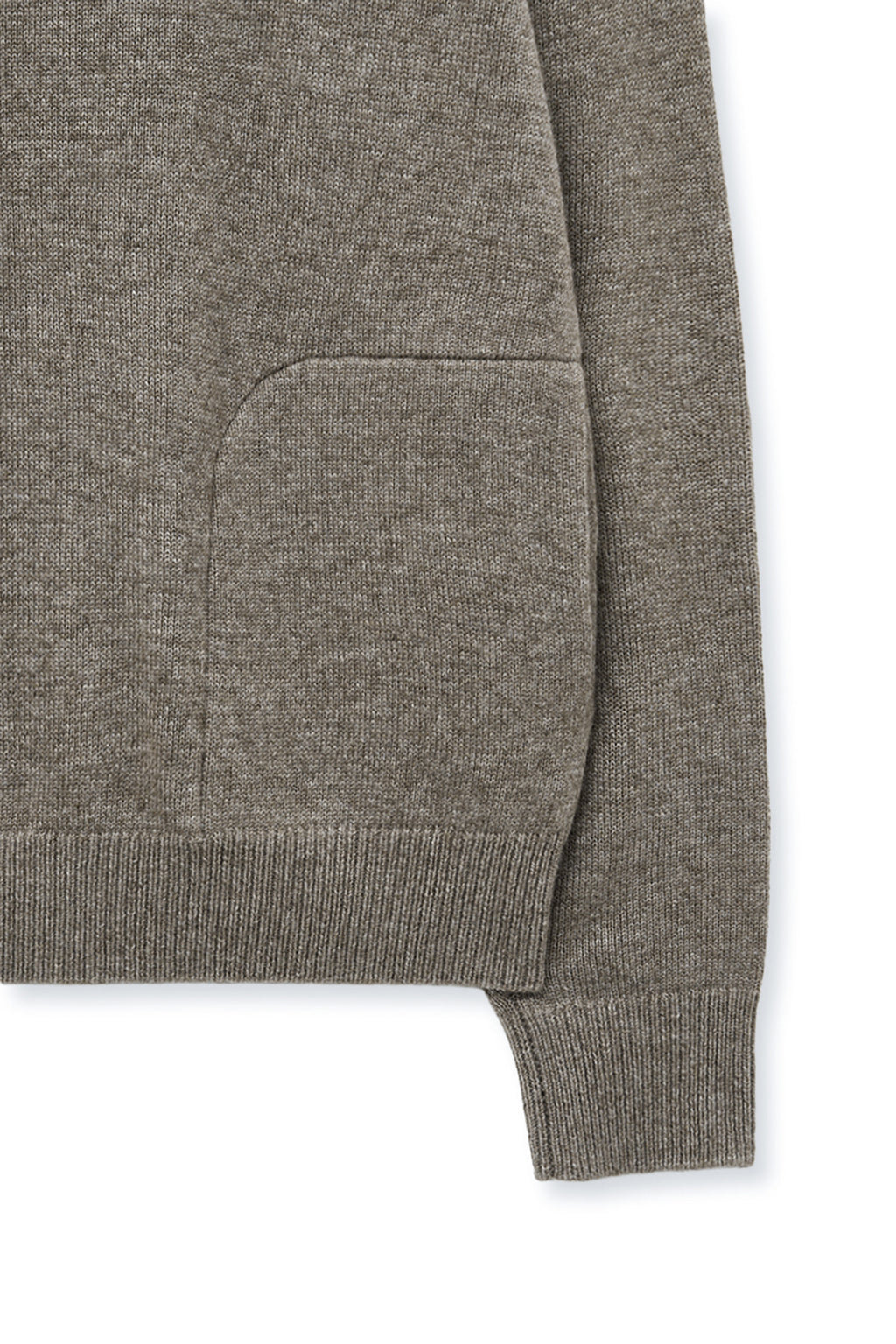 Matin Kim - Back Logo Half Knit Zip Up Pullover (Dark Beige) product image 5 | TRAB K-Fashion Australia