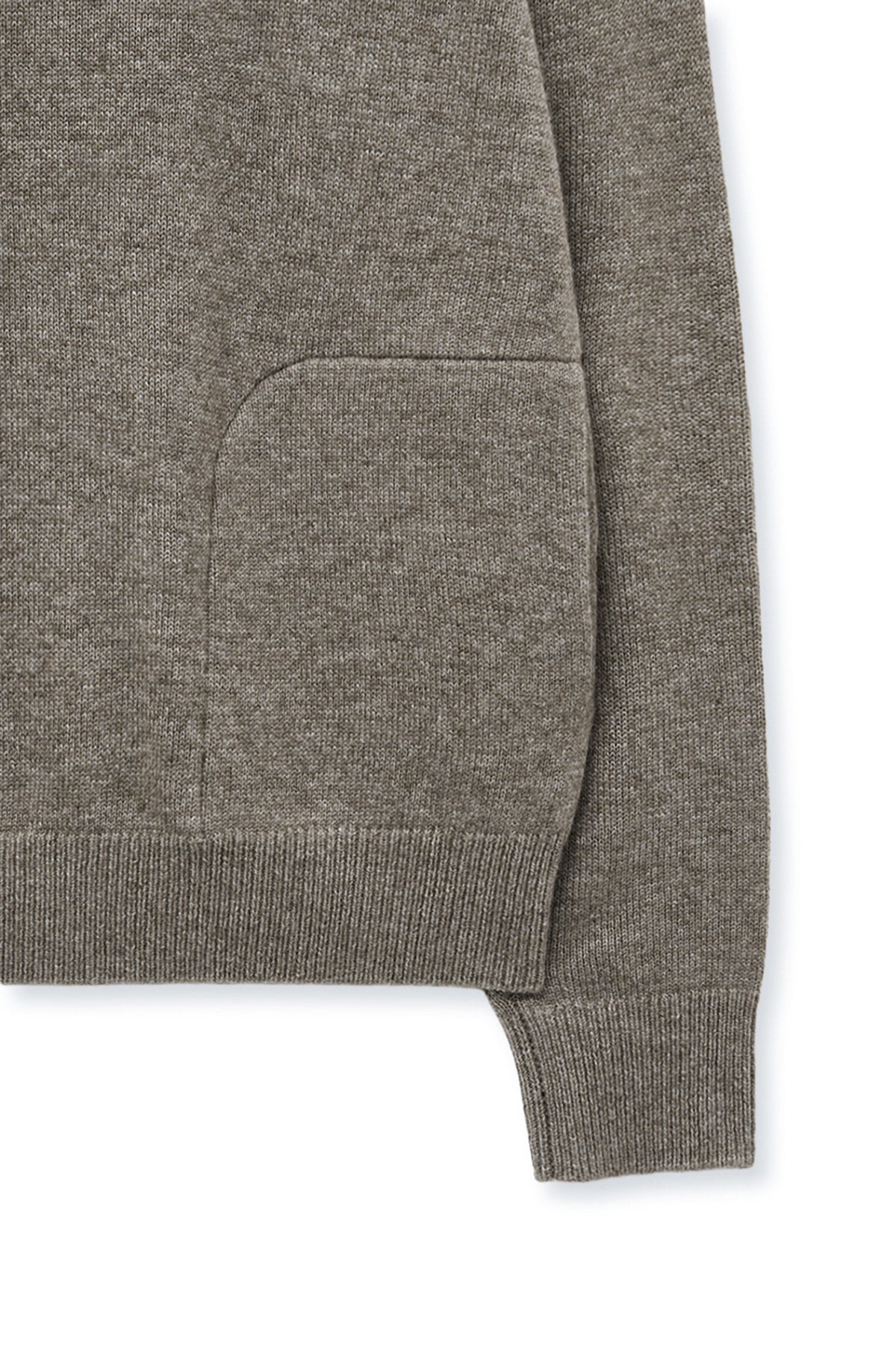 Matin Kim - Back Logo Half Knit Zip Up Pullover (Dark Beige) product image 5 | TRAB K-Fashion Australia