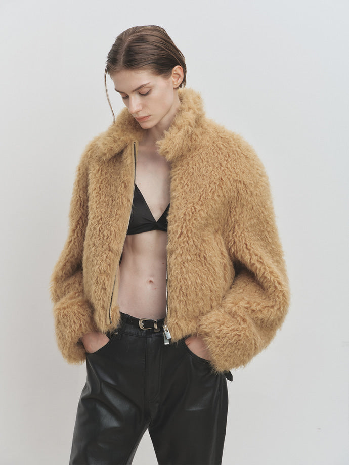 Tonywack - Cropped Fur Blouson (Royale Beige) product image 9 | TRAB K-Fashion Australia