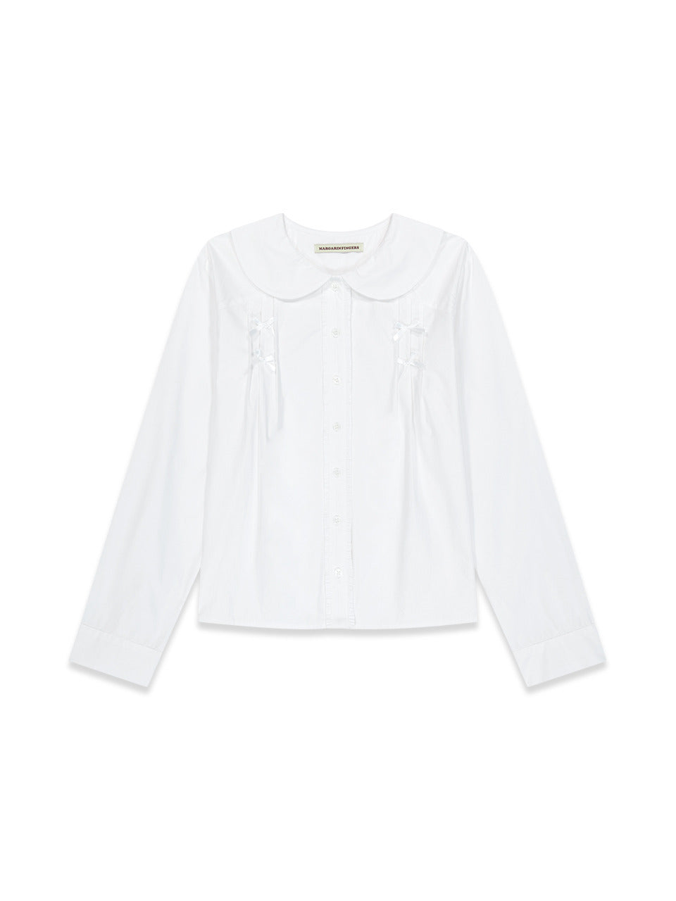 Margarin Fingers - Ribbon Pintuck Blouse (White) product image 2 | TRAB K-Fashion Australia