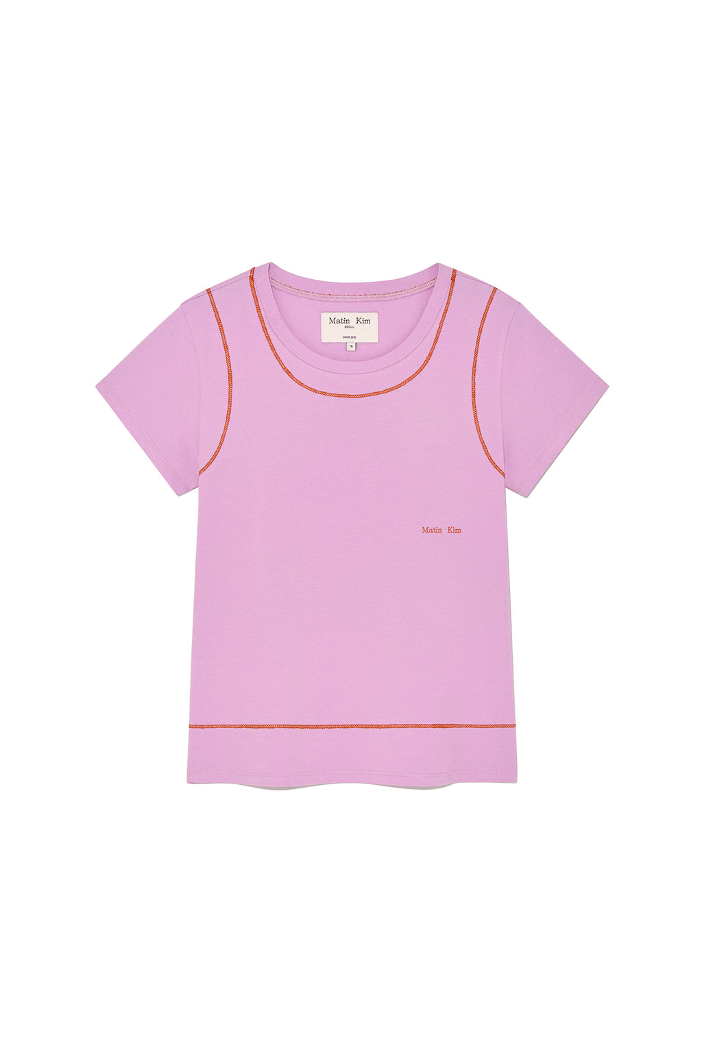 Matin Kim - Stitch Point Small Logo Top (Pink) product image 1 | TRAB K-Fashion Australia