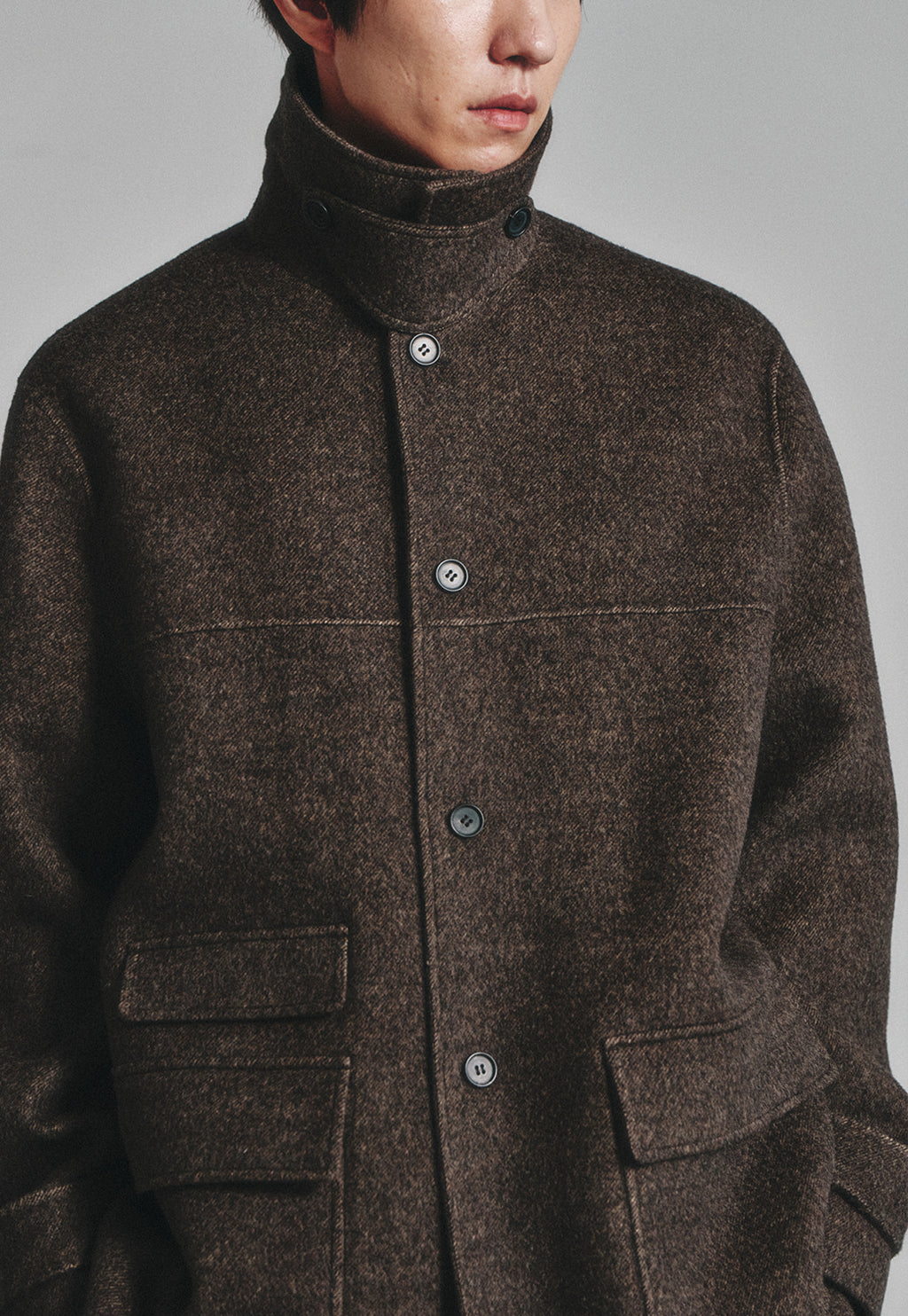 Art if acts - Handmade Car Coat (Melange Brown) product image 5 | TRAB K-Fashion Australia