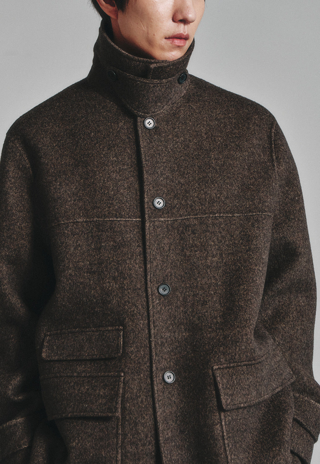 Art if acts - Handmade Car Coat (Melange Brown) product image 5 | TRAB K-Fashion Australia