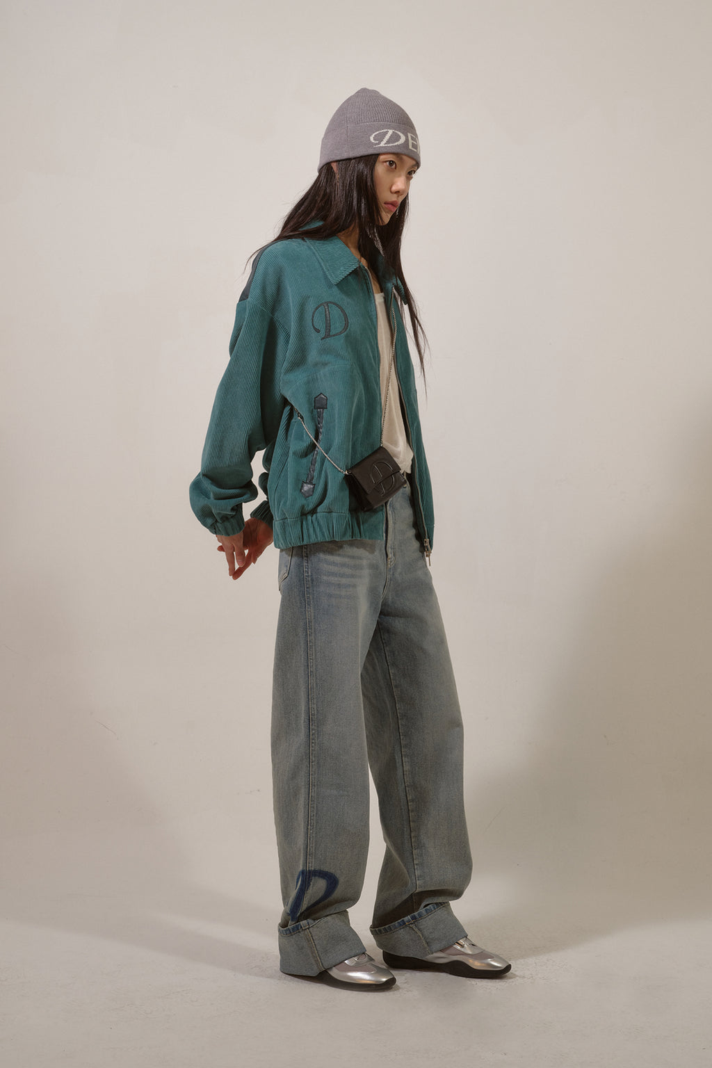 Deinet - D & Friends Corduroy Varsity Jacket (Mint) product image 4 | TRAB K-Fashion Australia