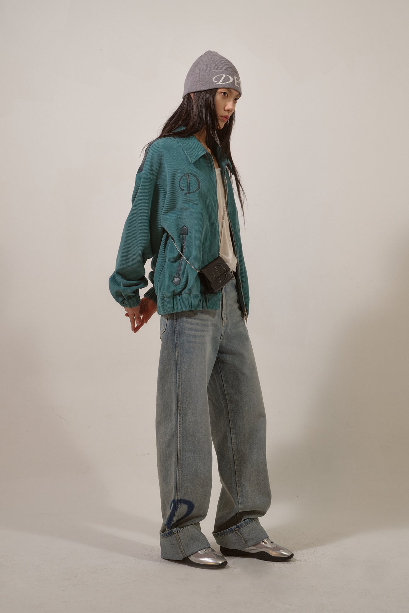 Deinet - D & Friends Corduroy Varsity Jacket (Mint) product image 4 | TRAB K-Fashion Australia