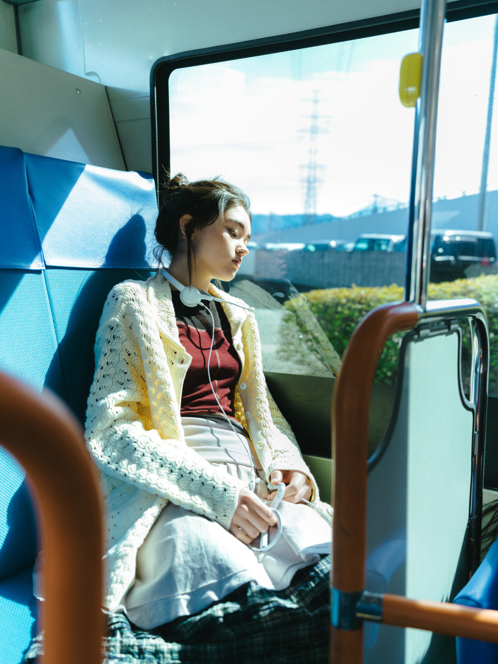 Coyseio - Net Stitch Longsleeves (Plum Red) product image 2 | TRAB K-Fashion Australia