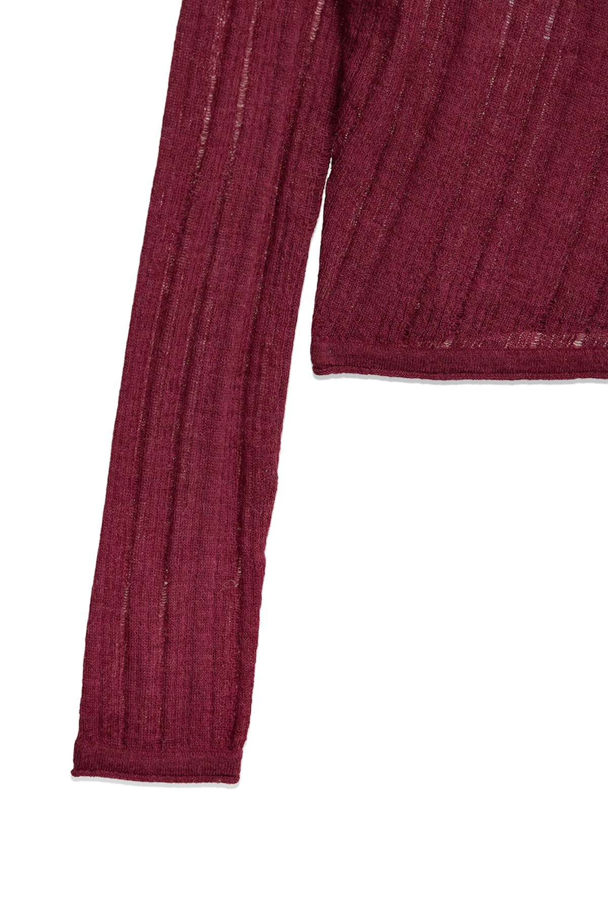 Matin Kim - Diagonal Texture Knit Top (Burgundy) product image 4 | TRAB K-Fashion Australia