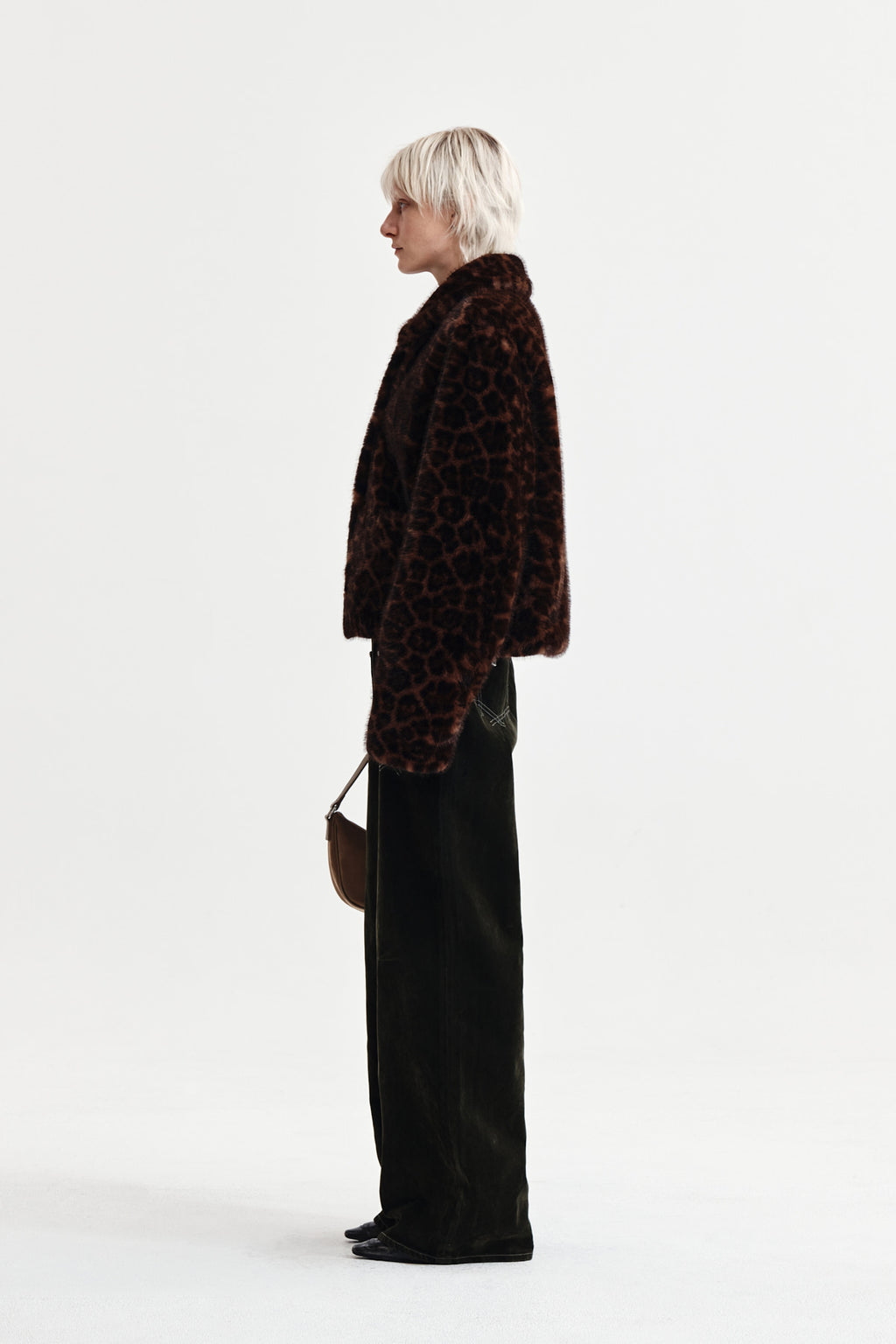 Matin Kim - Leopard Fur Crop Jacket (Brown) product image 6 | TRAB K-Fashion Australia