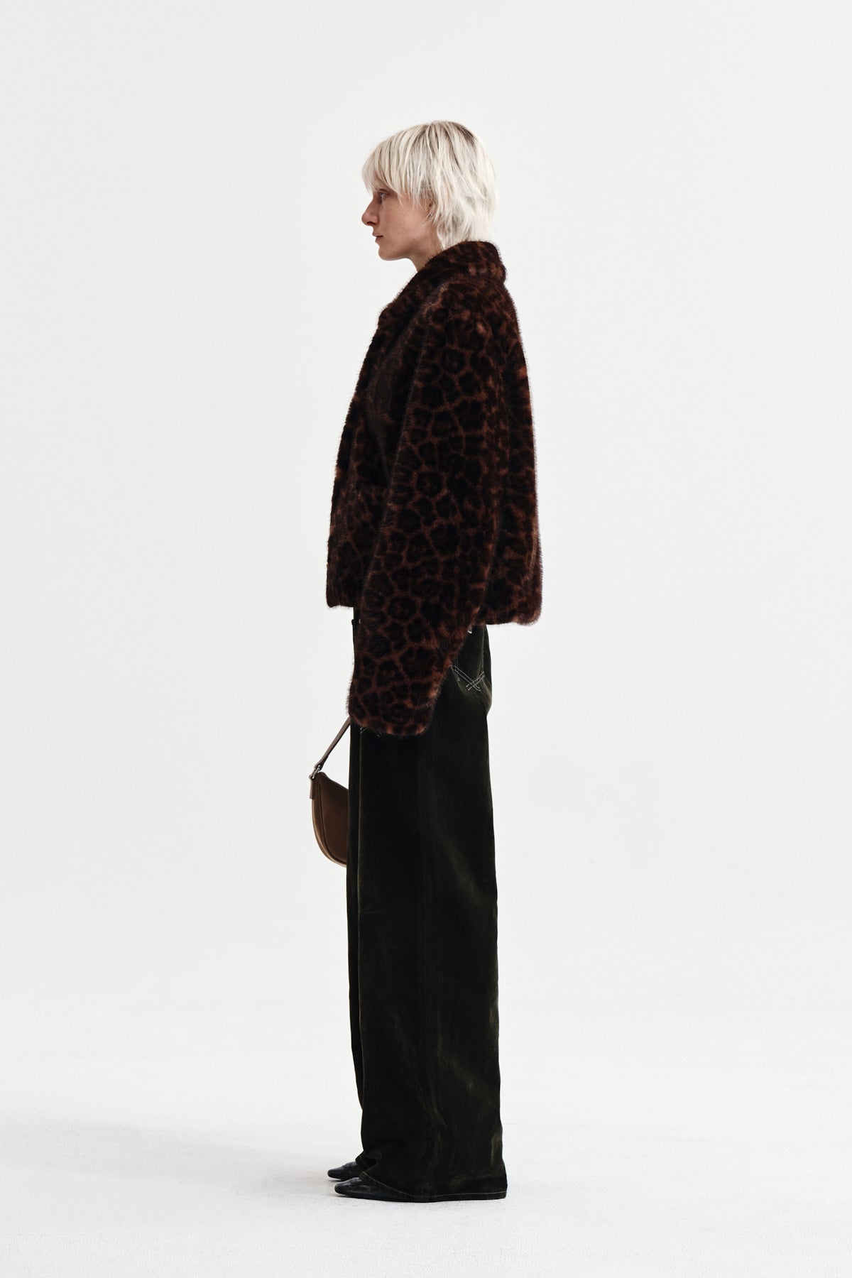 Matin Kim - Leopard Fur Crop Jacket (Brown) product image 6 | TRAB K-Fashion Australia