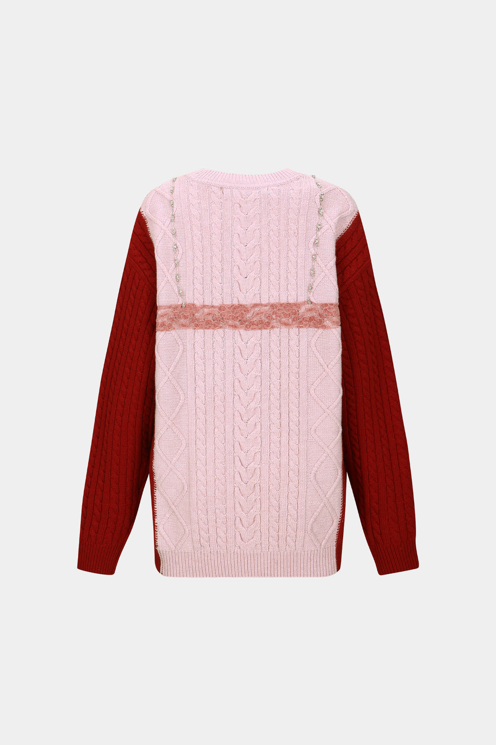 Andersson Bell - Lace Lingerie Boyfriend-Fit Knit (Pink) product image 8 | TRAB K-Fashion Australia