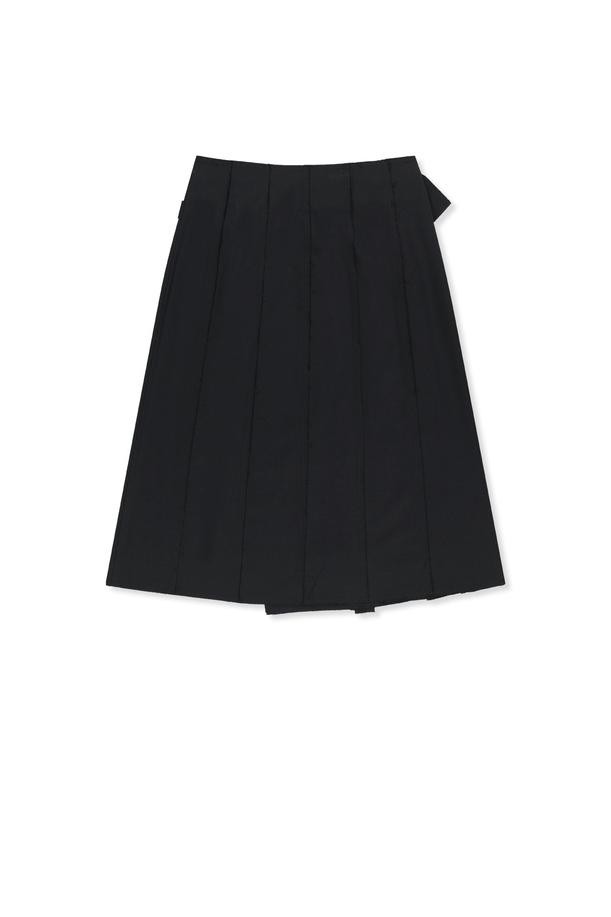 Matin Kim - Raw Edge Flap Belted Skirt (Black) product image 2 | TRAB K-Fashion Australia