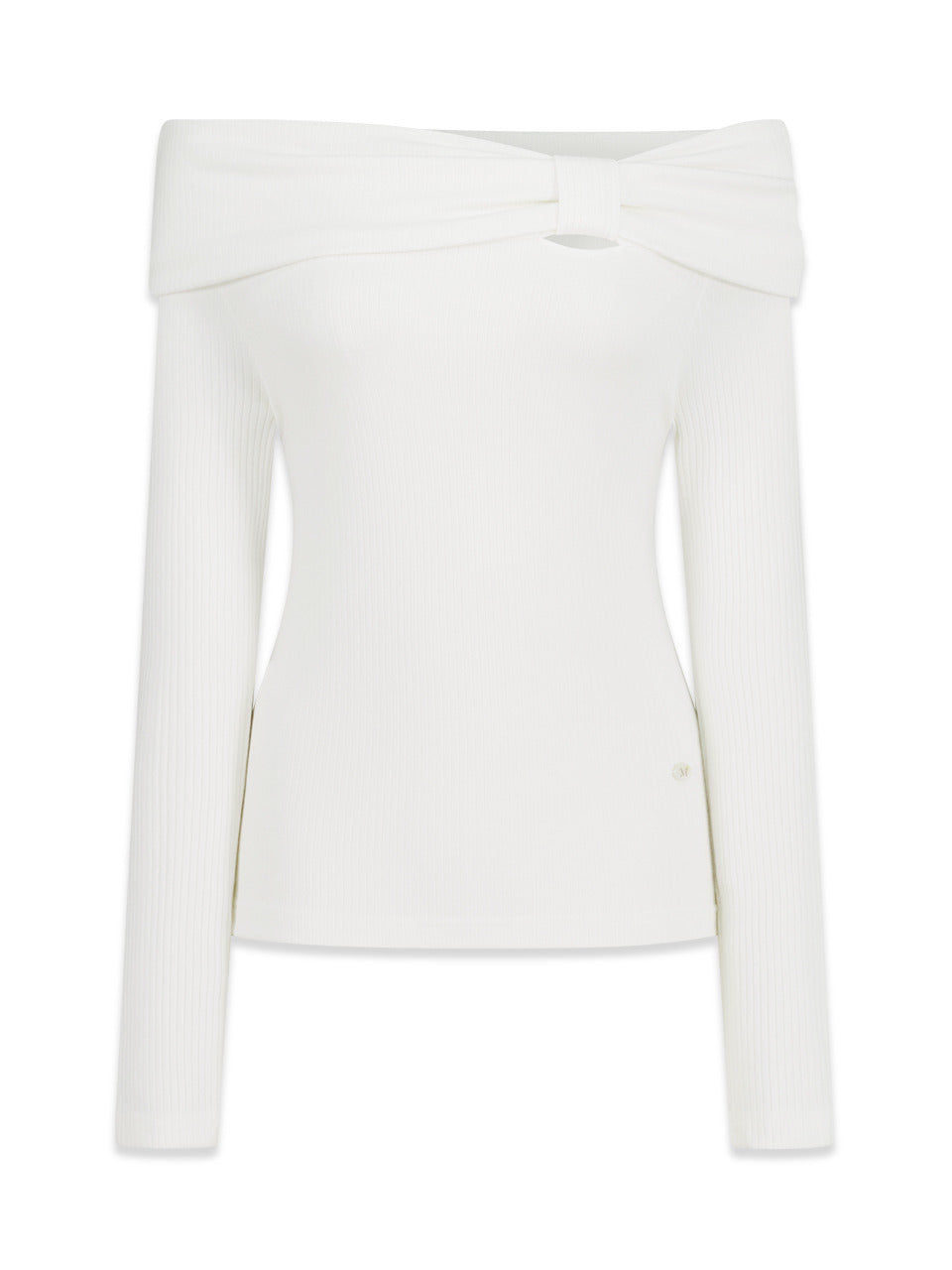 Margarin Fingers - Ribbon Point Off Shoulder T (Ivory) product image 2 | TRAB K-Fashion Australia
