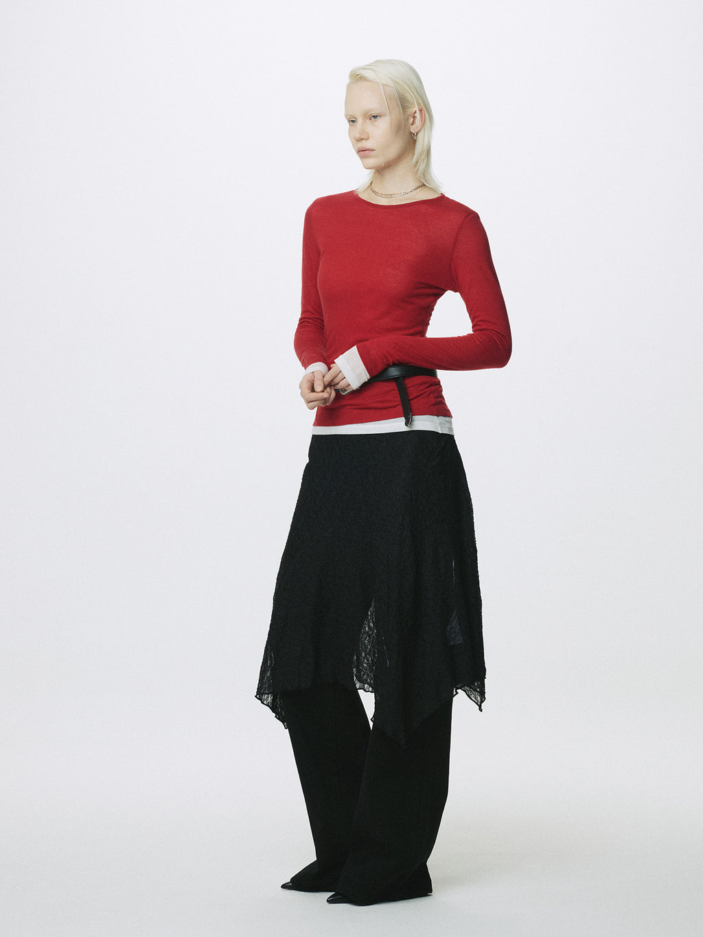 Tonywack - Lace Draped Skirt (Black) product image 4 | TRAB K-Fashion Australia