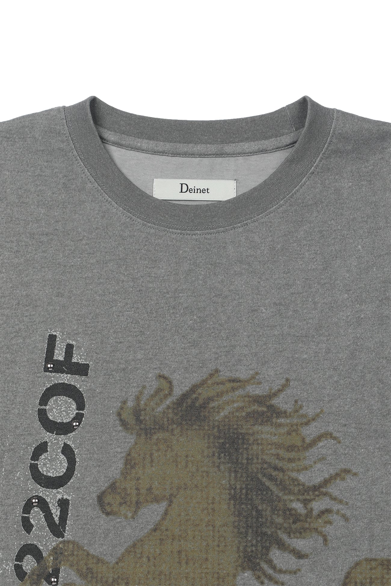 Deinet - Horse Graphic T-Shirt (Grey) product image 3 | TRAB K-Fashion Australia
