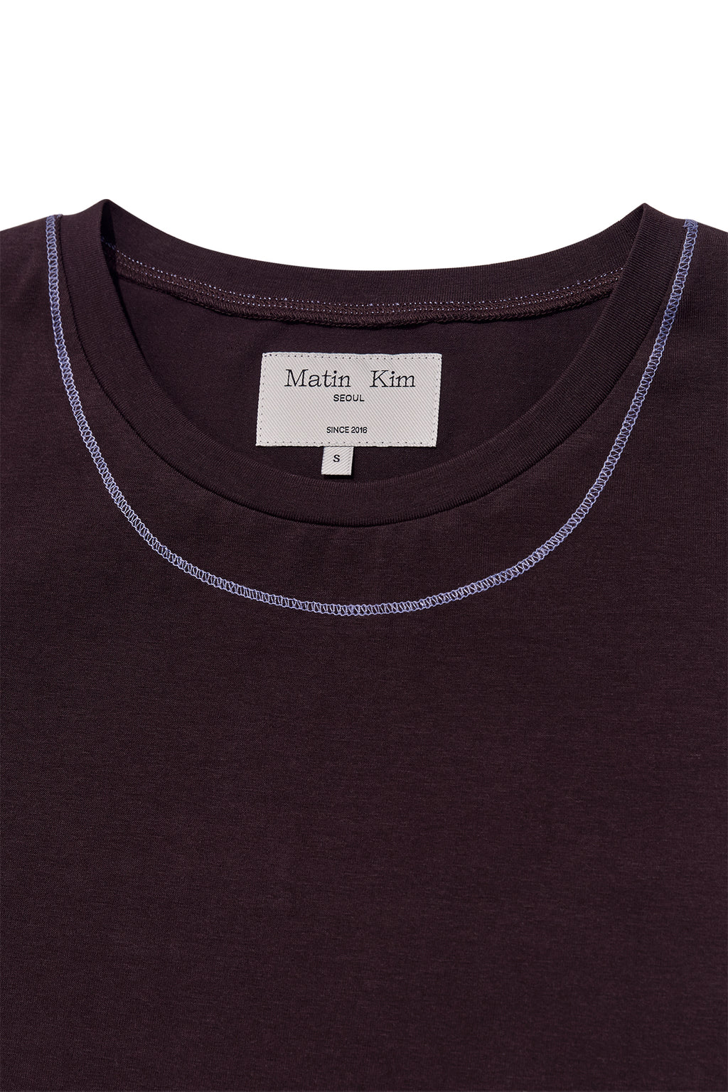 Matin Kim - Stitch Point Small Logo Top (Brown) product image 3 | TRAB K-Fashion Australia