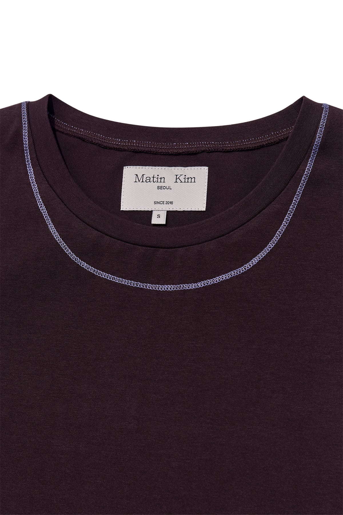 Matin Kim - Stitch Point Small Logo Top (Brown) product image 3 | TRAB K-Fashion Australia
