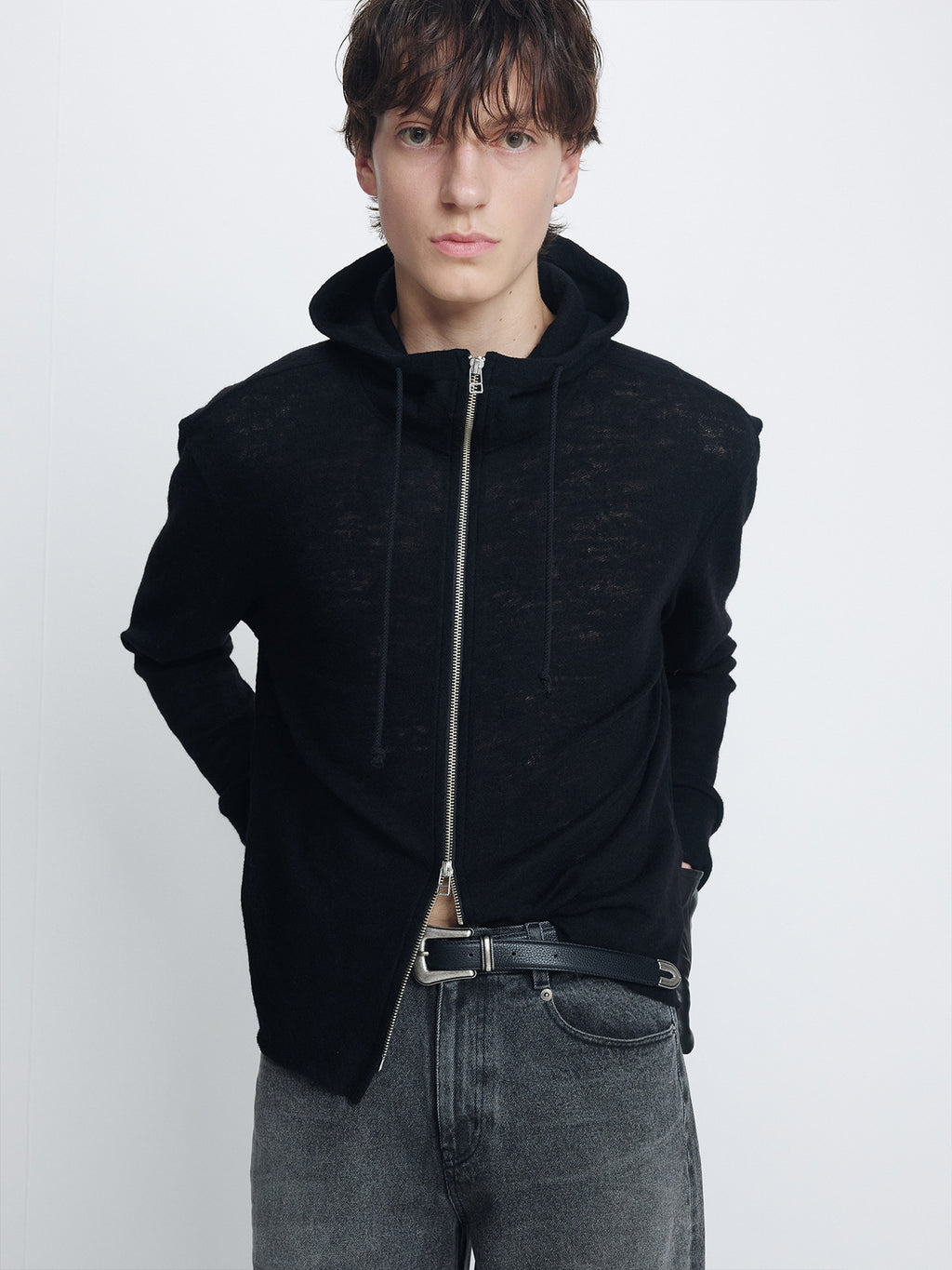 Tonywack - Light Wool Hooded Zip Jacket (Black) product image 6 | TRAB K-Fashion Australia
