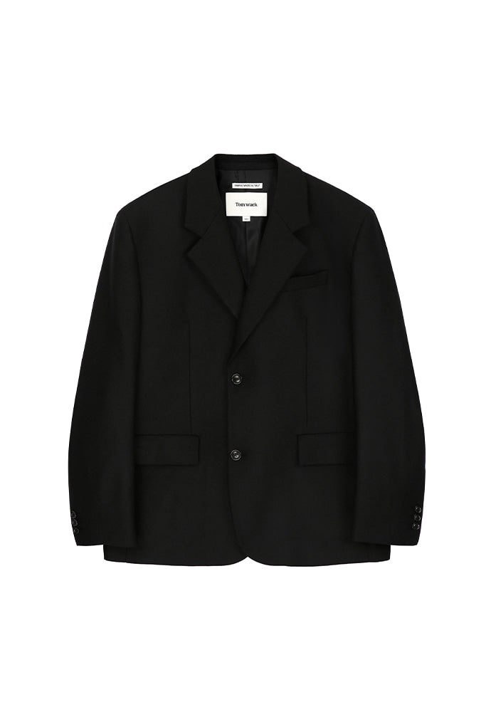 Tonywack - Italian Wool Flannel Twill Blazer (Italian Fabric) (Black) product image 7 | TRAB K-Fashion Australia
