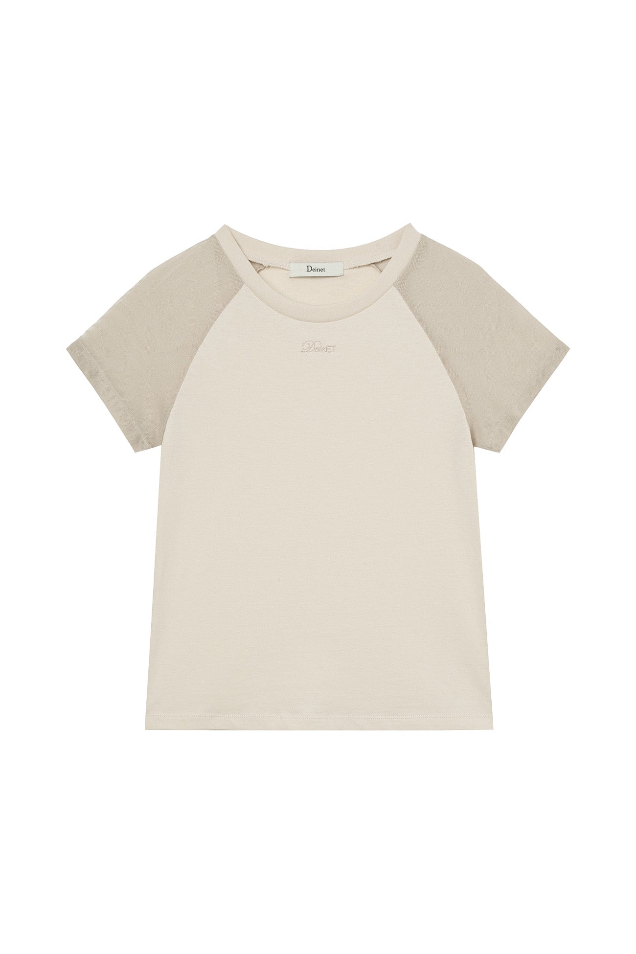 Deinet - Mesh Contrast Raglan T-Shirt (Beige) product image 1 | TRAB K-Fashion Australia
