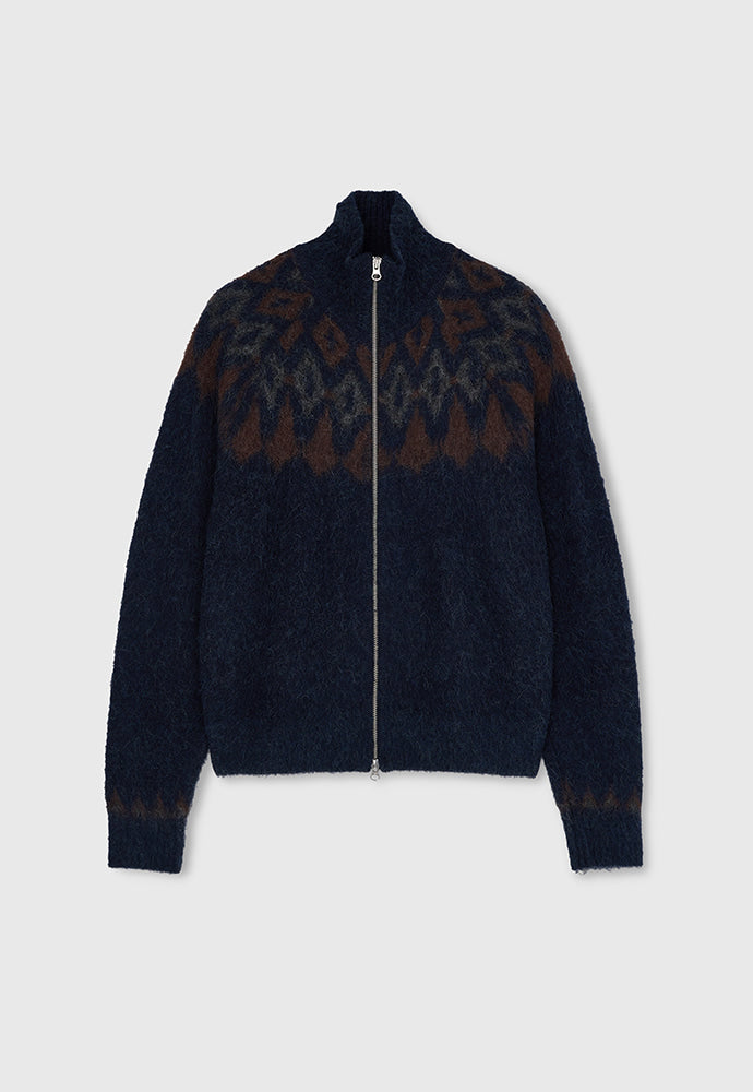 Tonywack - Nordic Mohair Zip Up Knit (Dark Navy) product image 8 | TRAB K-Fashion Australia