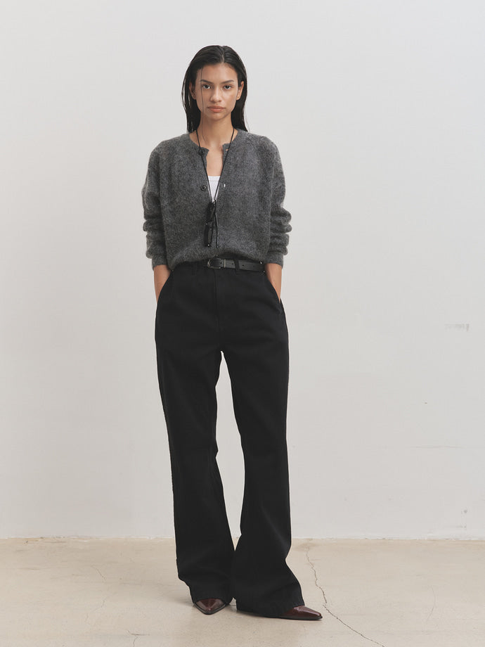 Tonywack - Side Panel Lace Trimmed Denim Jeans (Rinsed Black) product image 1 | TRAB K-Fashion Australia