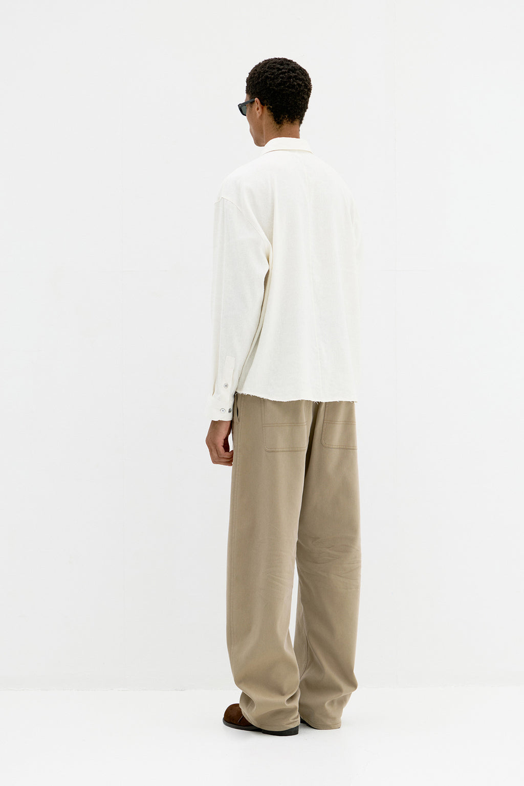 Coor - Linen Silk Cutted Shirt (Ivory) product image 4 | TRAB K-Fashion Australia