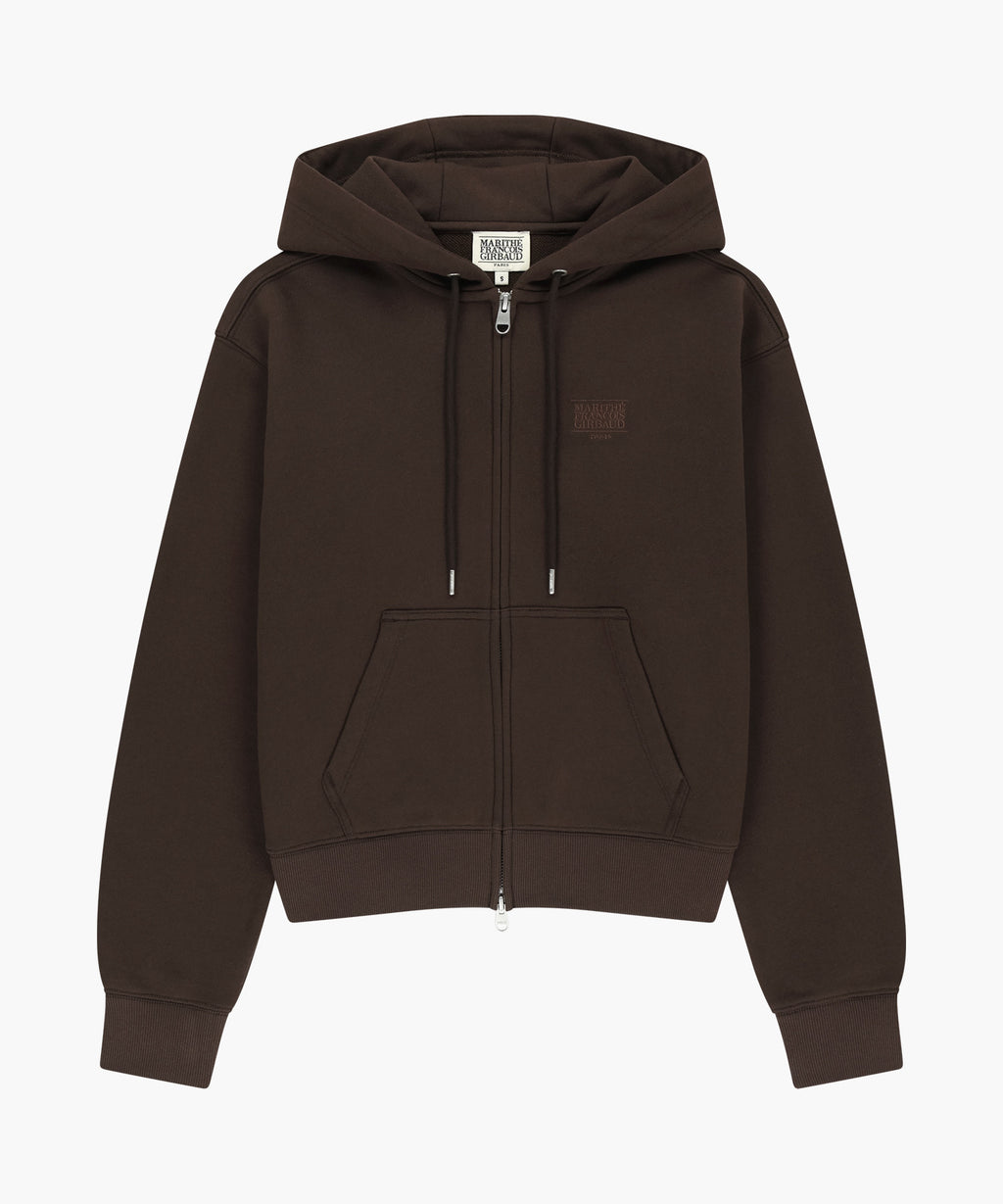 Marithe & Francois Girbaud - Small Classic Logo Hoodie Zipup (Brown) product image 6 | TRAB K-Fashion Australia
