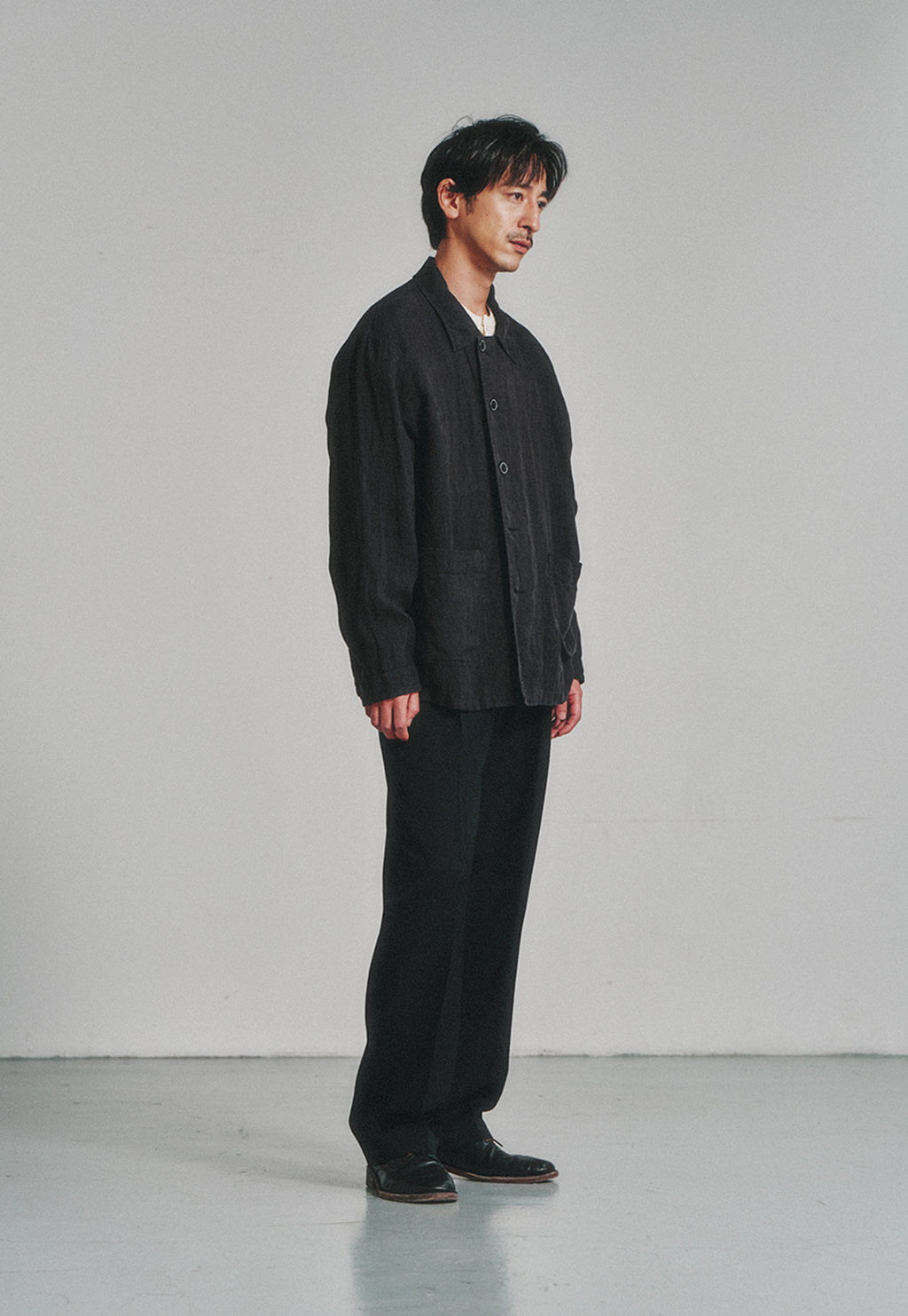 Art if acts - Linen French Work Jacket (Black) product image 3 | TRAB K-Fashion Australia