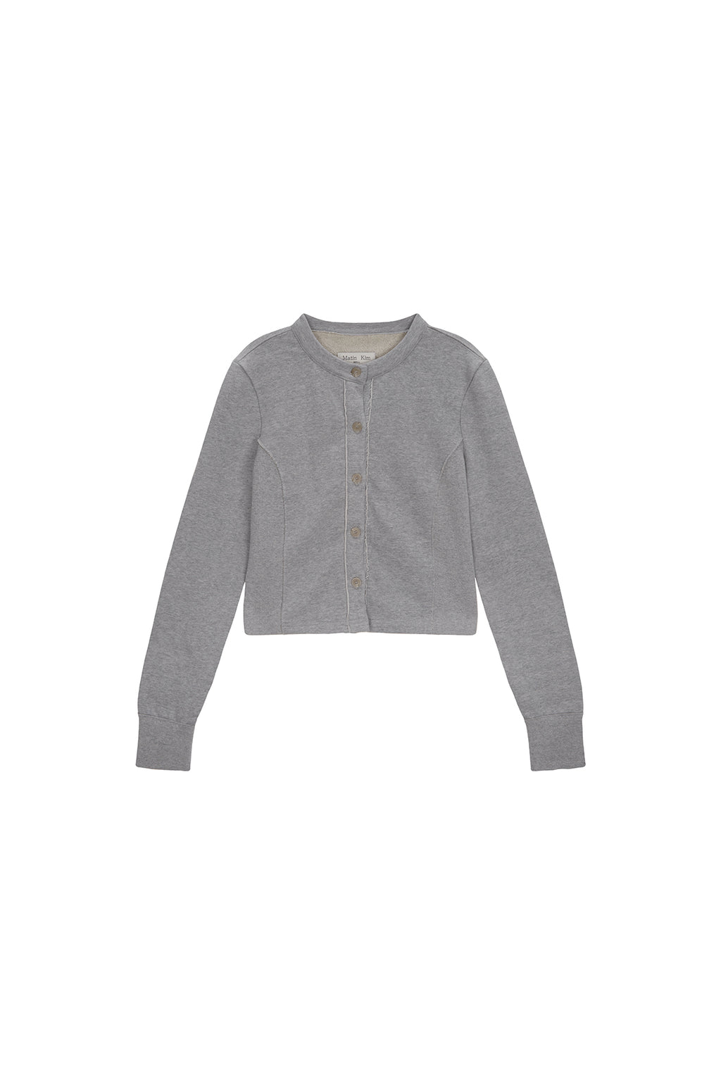 Matin Kim - Rib Point Jersey Cardigan (Grey) product image 1 | TRAB K-Fashion Australia