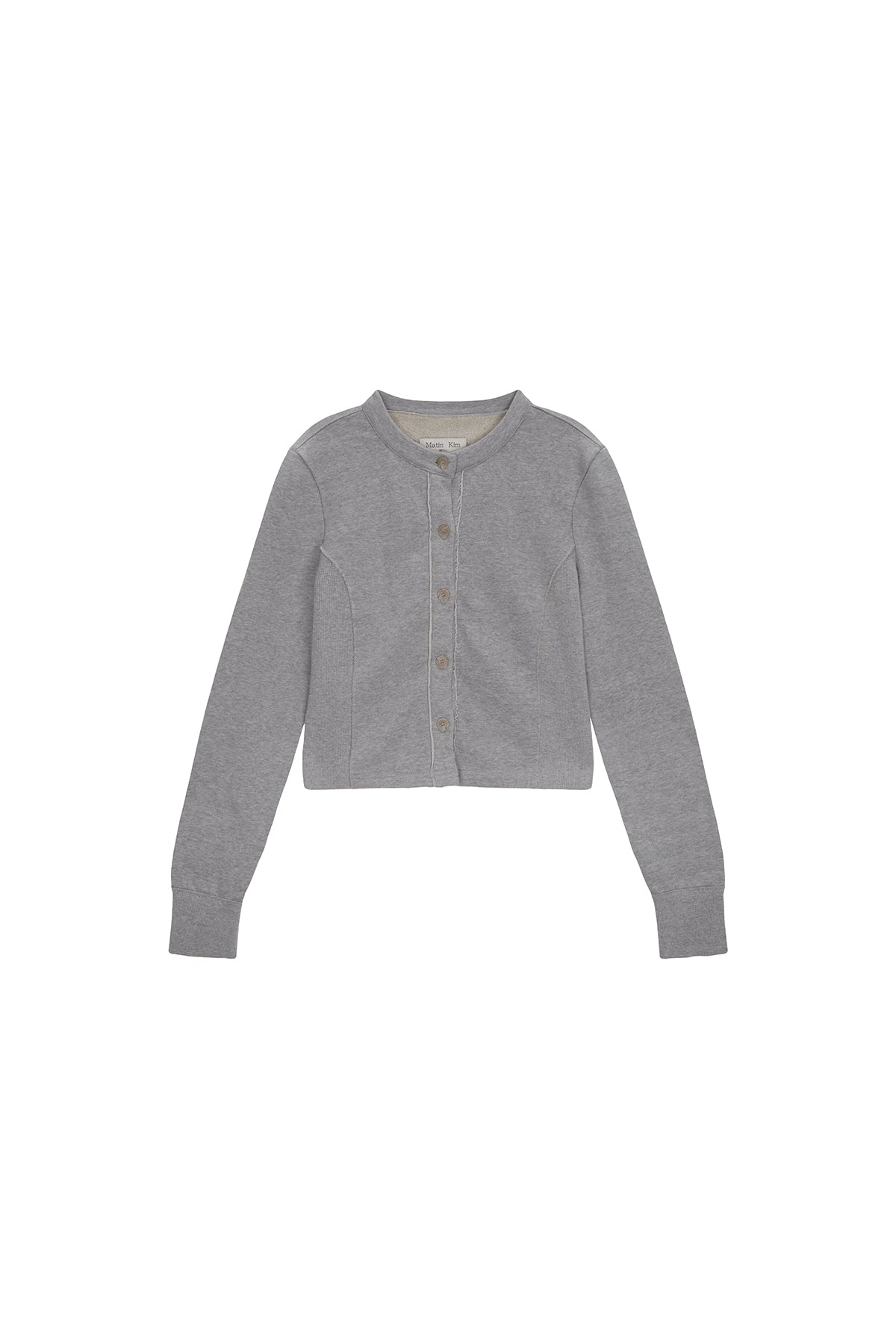 Matin Kim - Rib Point Jersey Cardigan (Grey) product image 1 | TRAB K-Fashion Australia