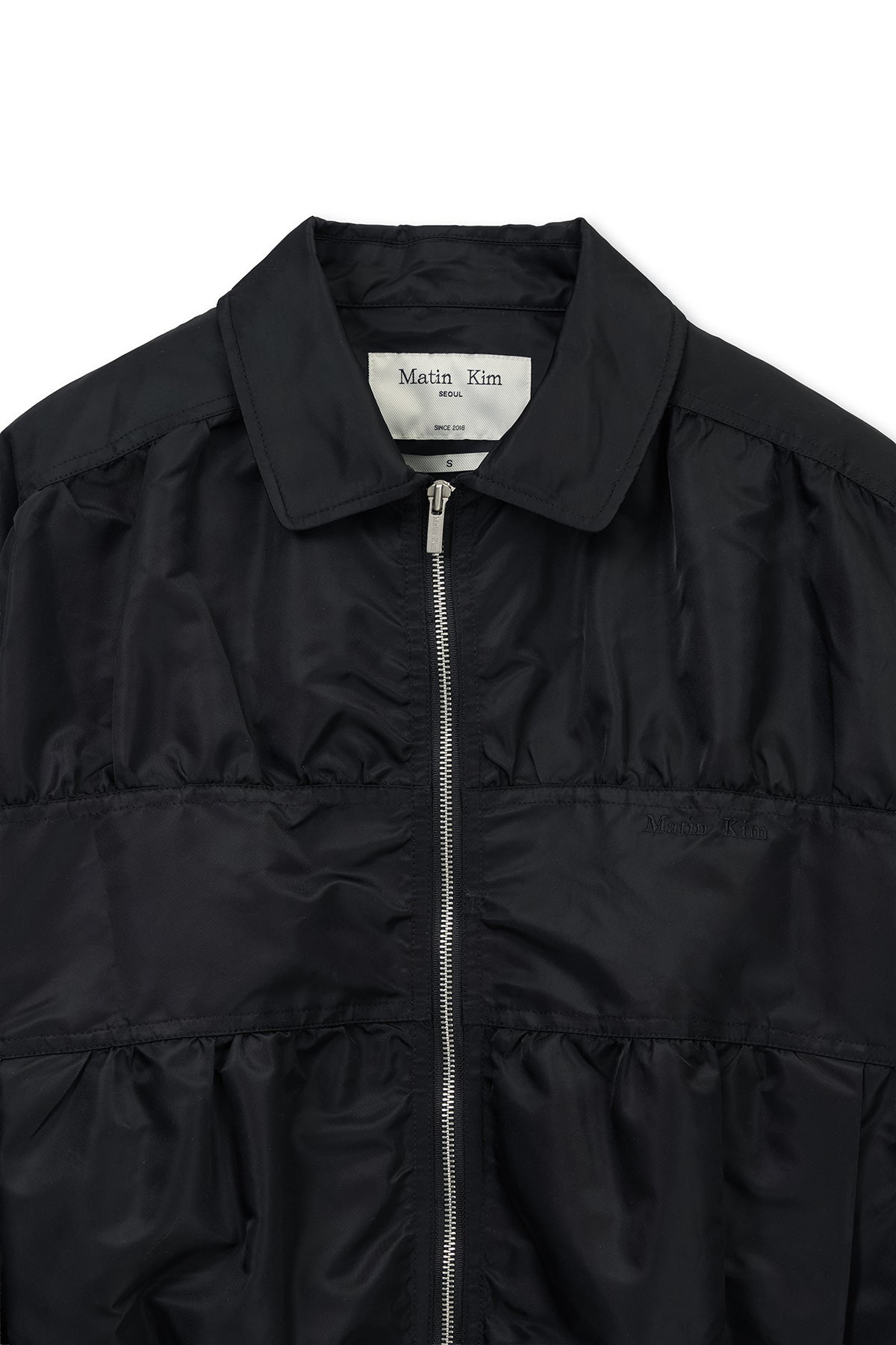 Matin Kim - Small Logo Shirring Jumper (Black) product image 3 | TRAB K-Fashion Australia