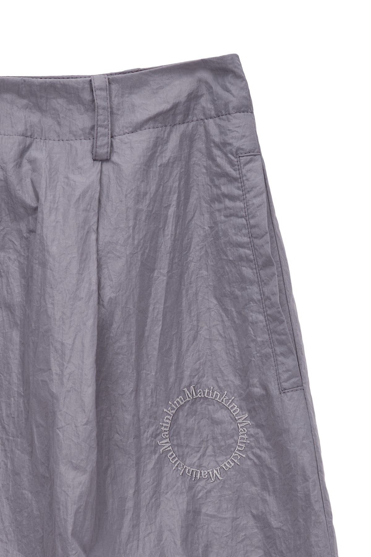 Matin Kim - Glossy Volume Midi Skirt (Violet) product image 4 | TRAB K-Fashion Australia