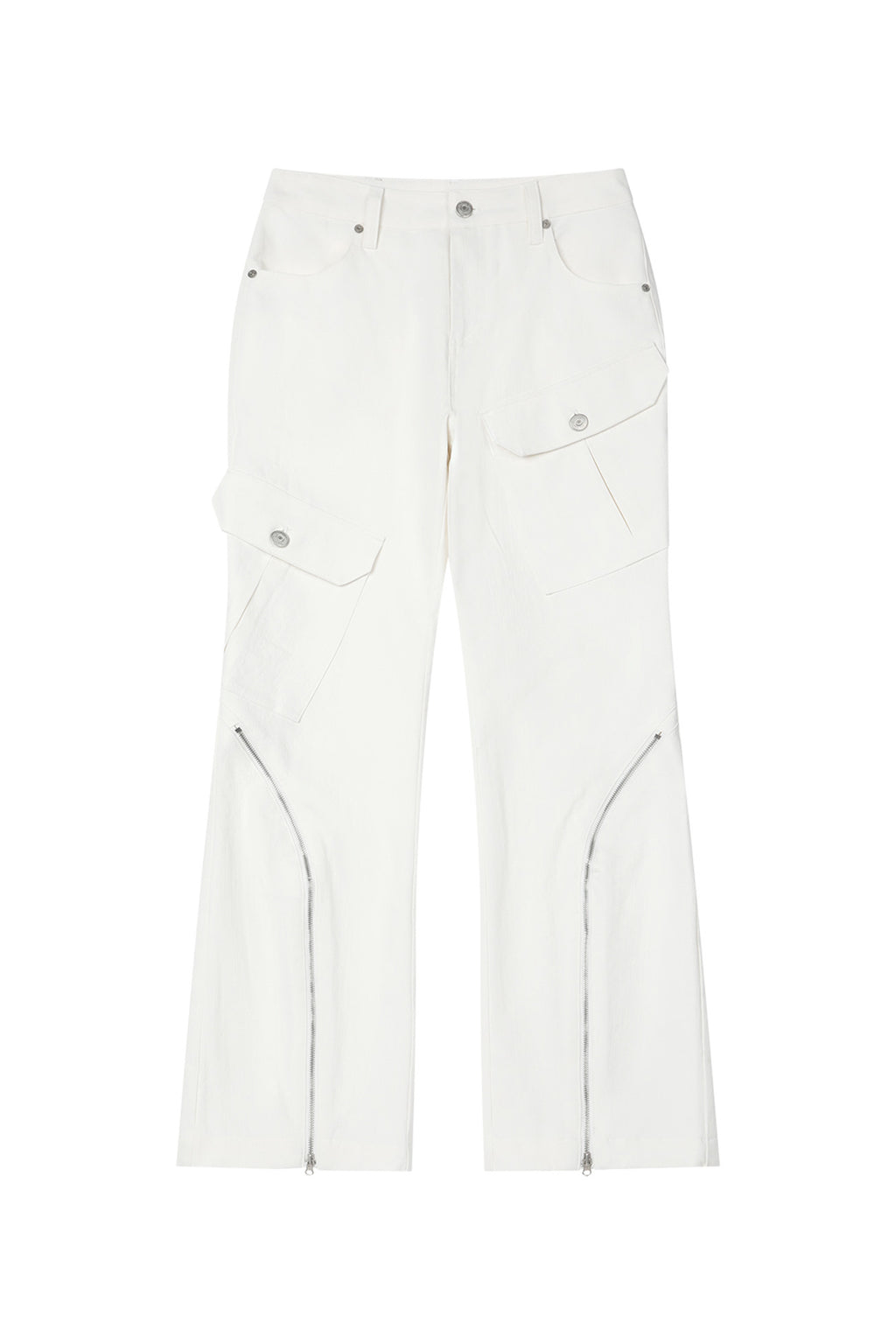 Deinet - Zipper Bootscut Cargo Pants (White) product image 9 | TRAB K-Fashion Australia