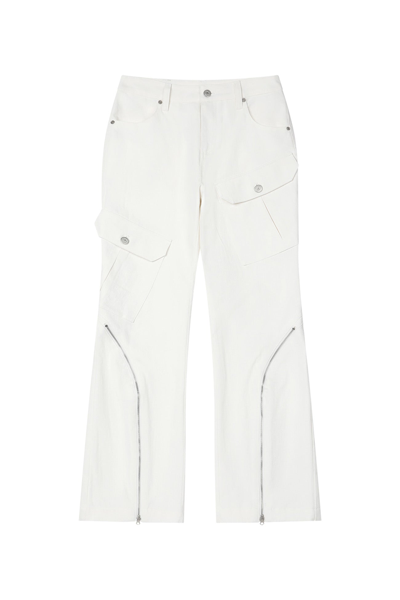 Deinet - Zipper Bootscut Cargo Pants (White) product image 9 | TRAB K-Fashion Australia