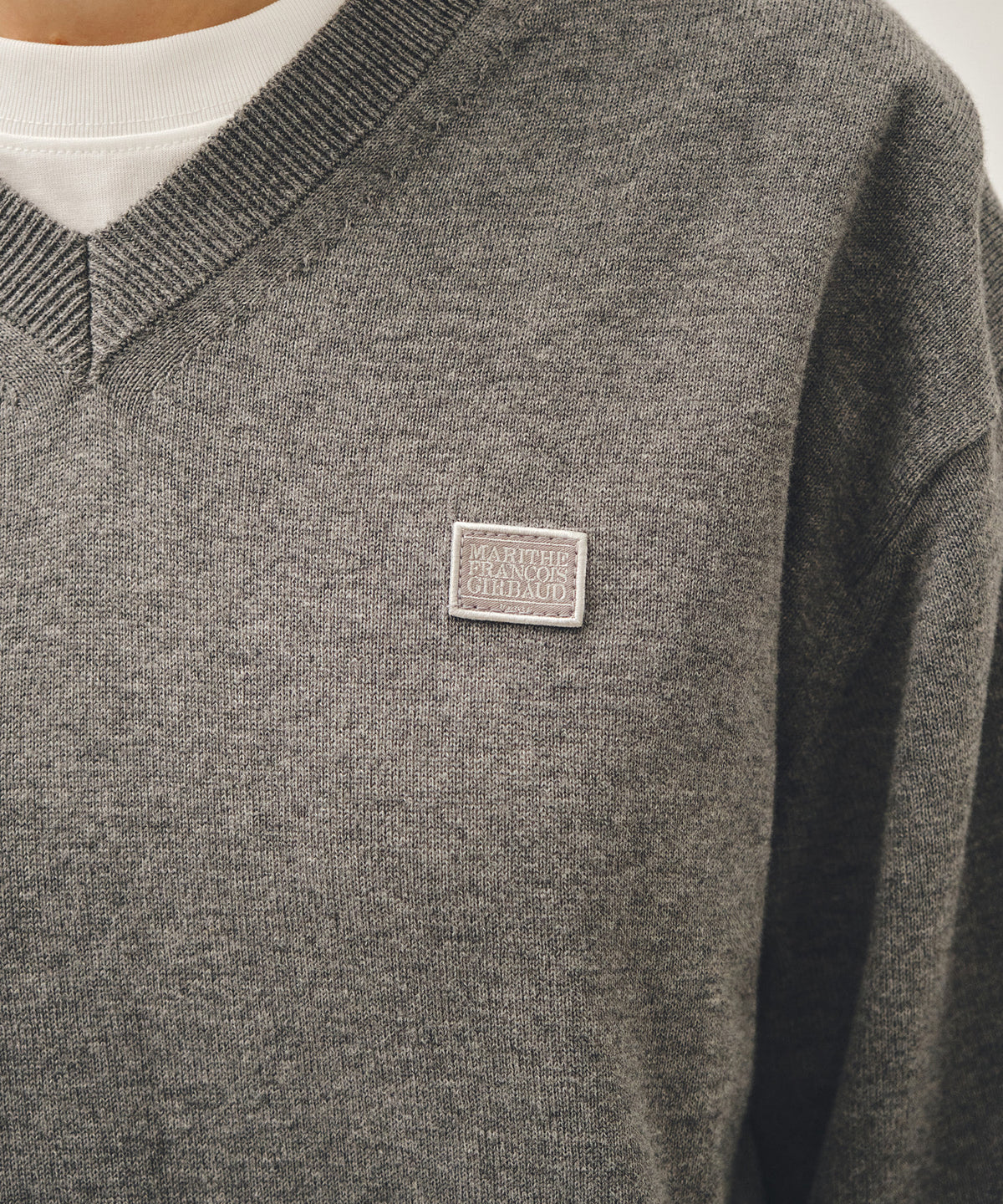 Marithe & Francois Girbaud - V-neck Knit Pullover (Heather Gray) product image 3 | TRAB K-Fashion Australia
