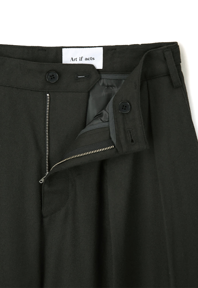 Art if acts - Reverse Wool Two Tuck Pants (Olive Charcoal) product image 11 | TRAB K-Fashion Australia