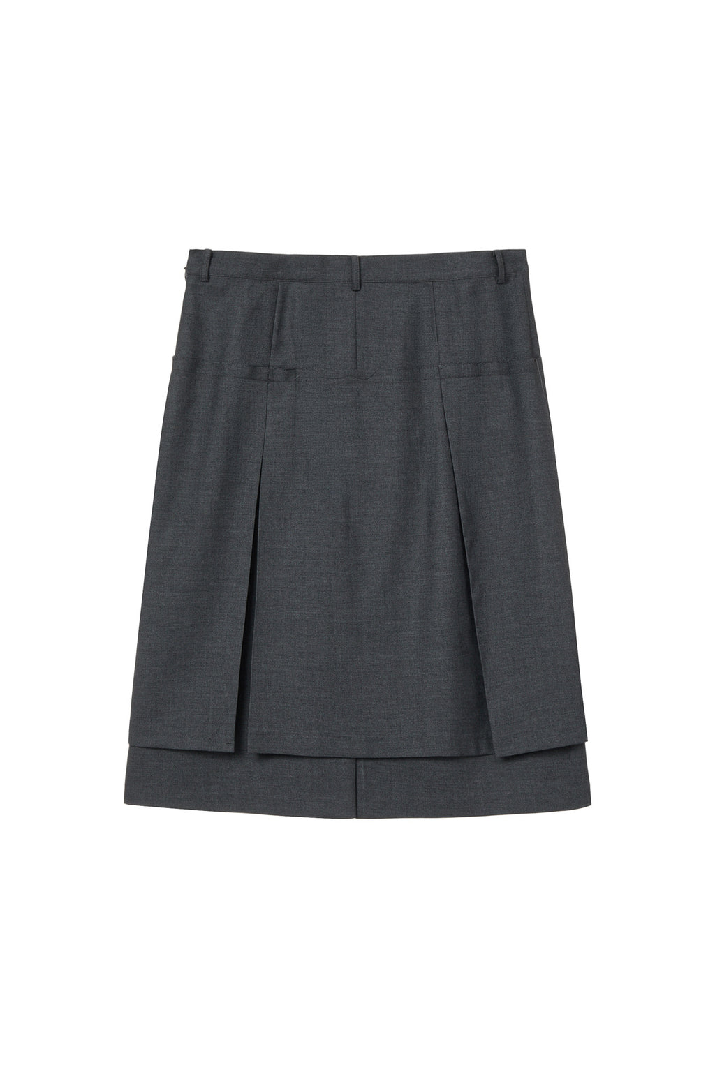 Deinet - Raw Edge Layered Midi Skirt (Charcoal) product image 2 | TRAB K-Fashion Australia
